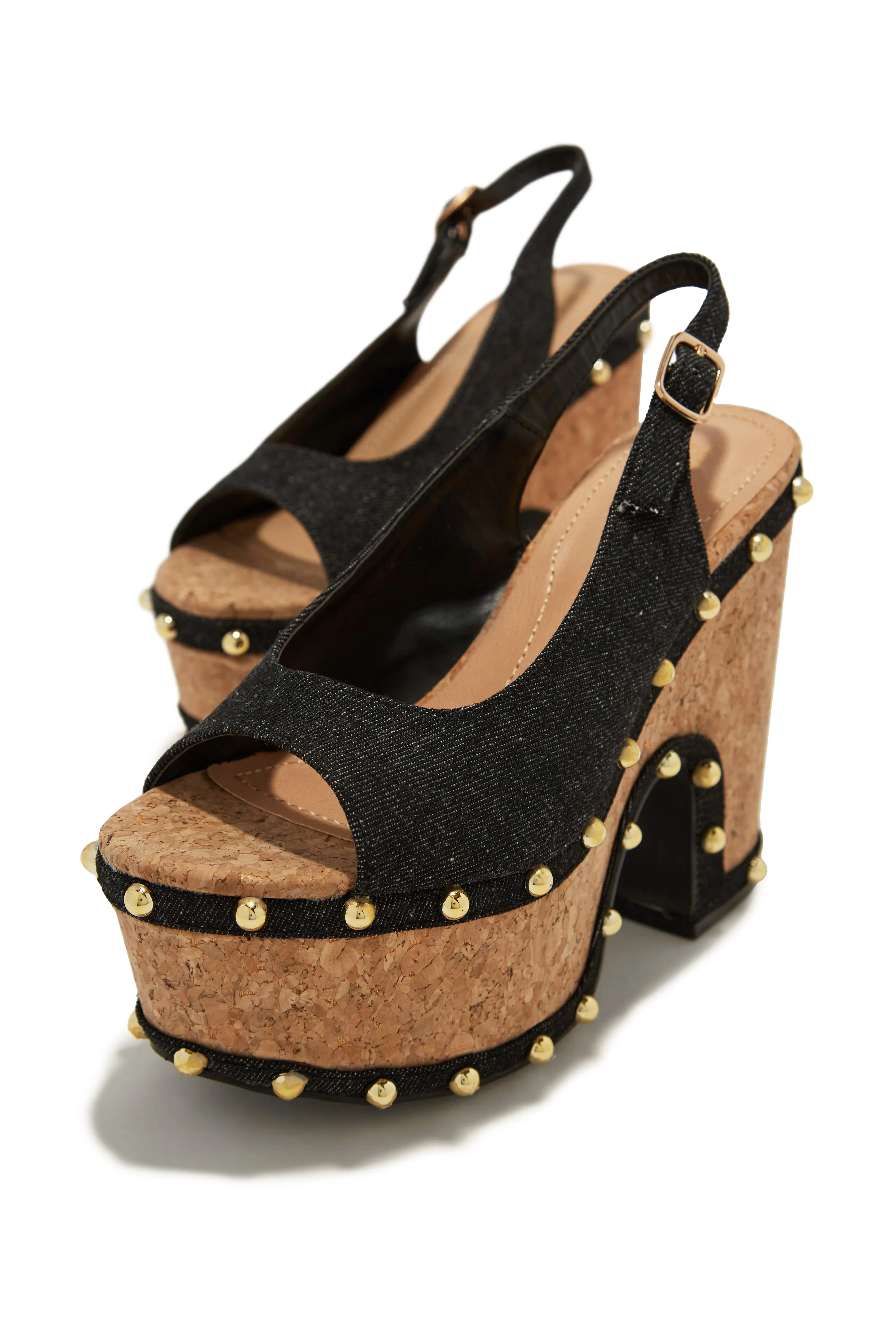 Clarisse Platform Block Heels - Black sold by Miss Lola product image thumbnail 5