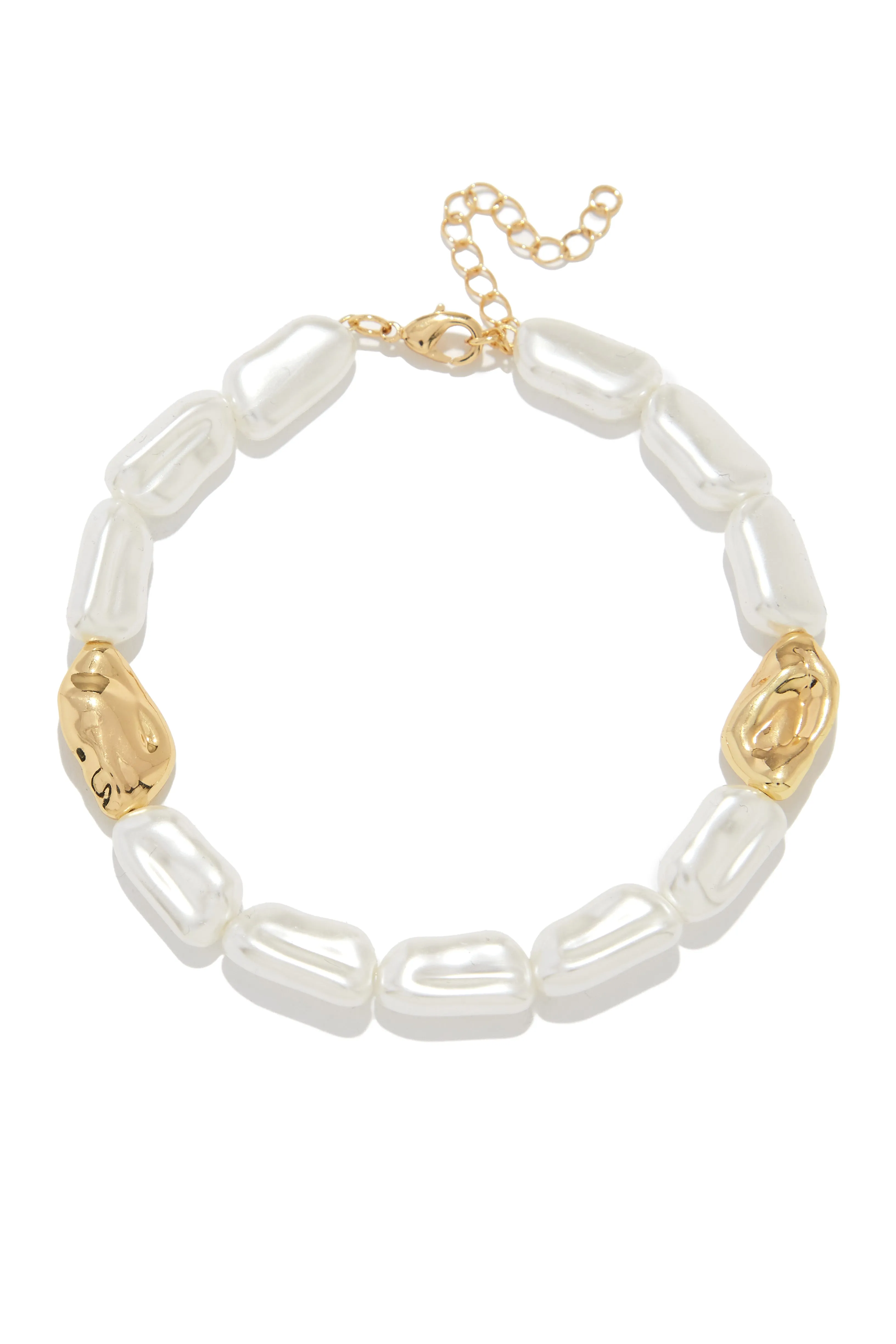 Loriana Statement Beaded Anklet - White sold by Miss Lola
