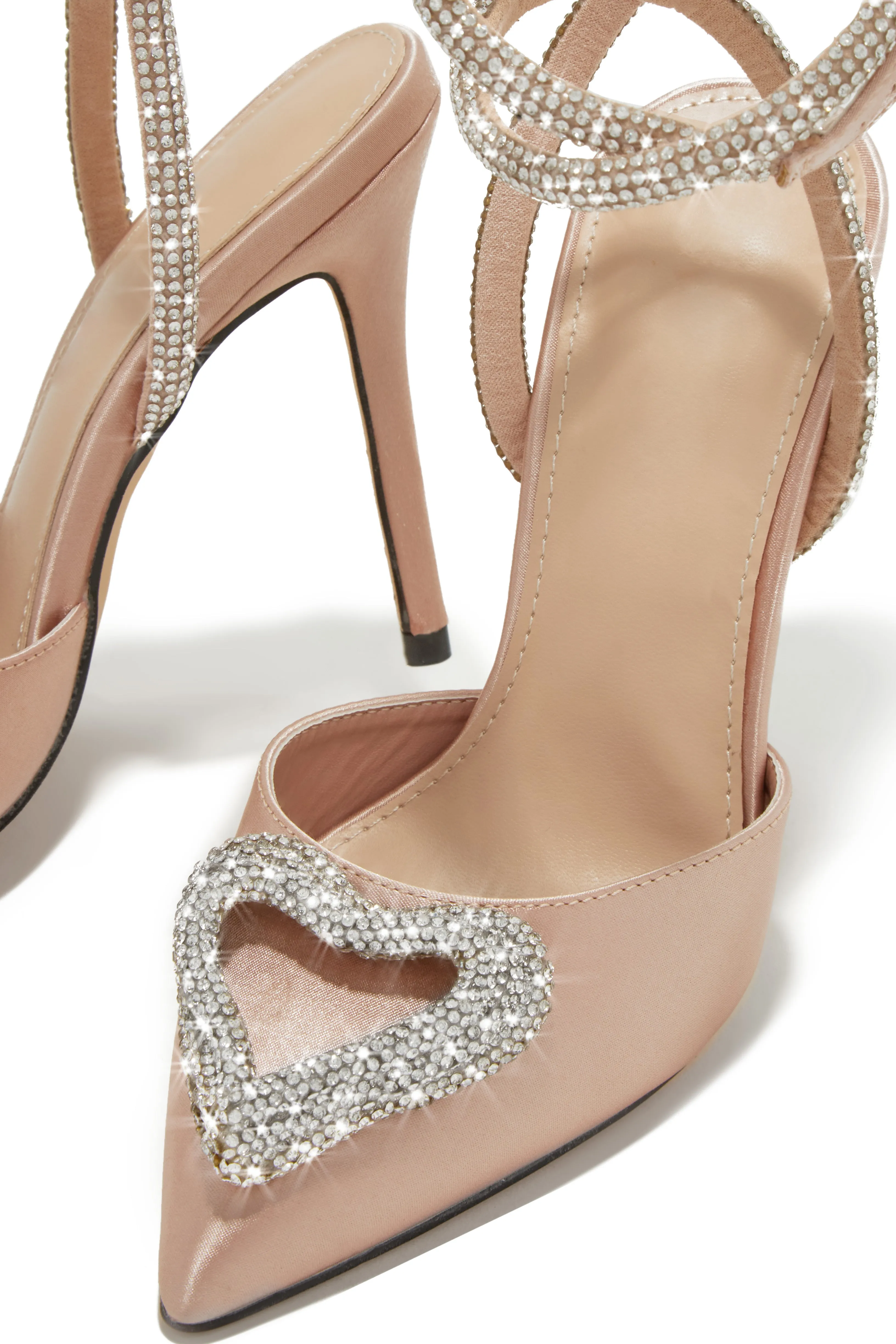 Love Language Embellished Heart Heel Pumps - Nude sold by Miss Lola product image thumbnail 3