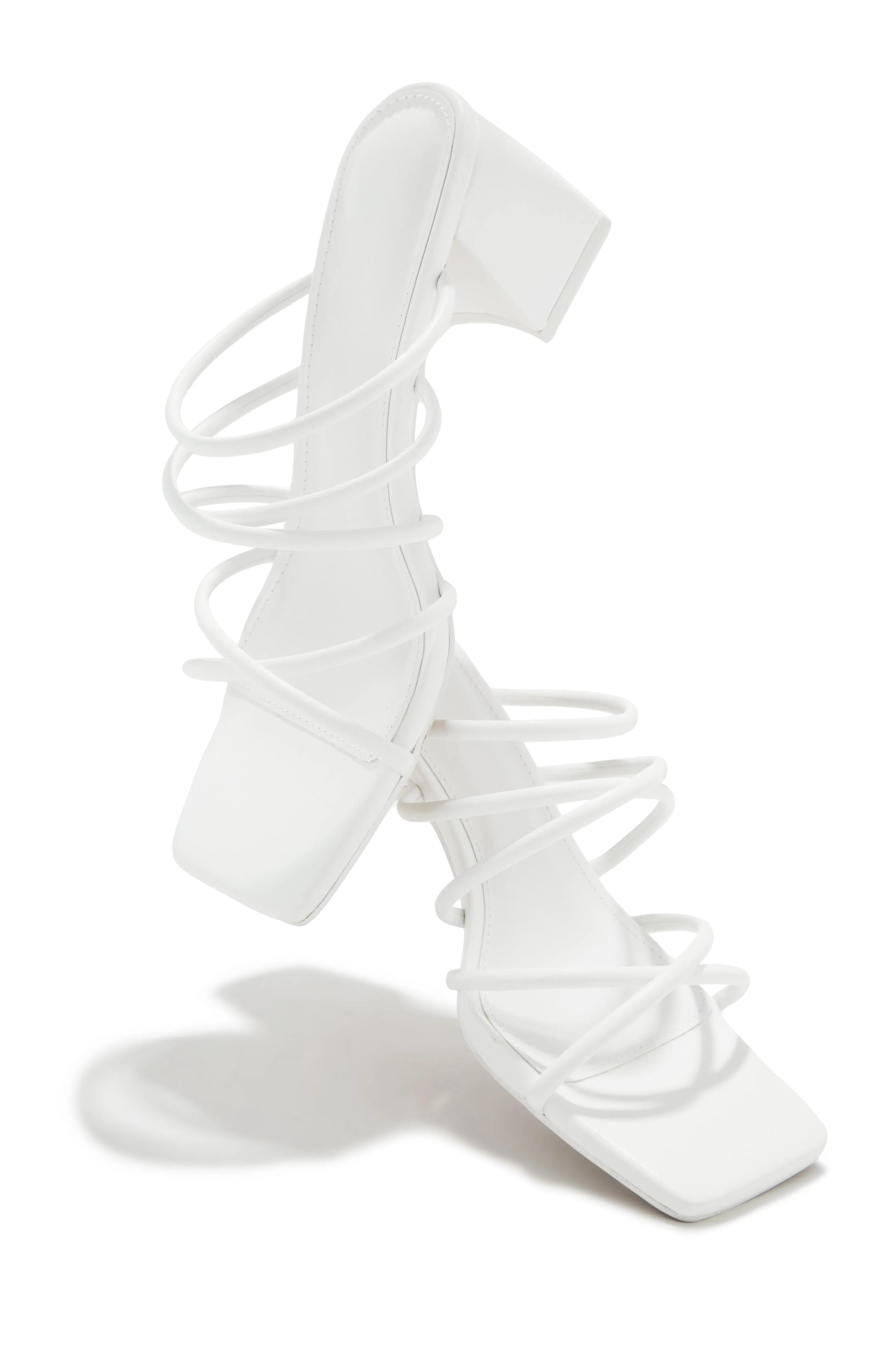 Hannah Block Mid Heel Mules - White sold by Miss Lola product image thumbnail 2