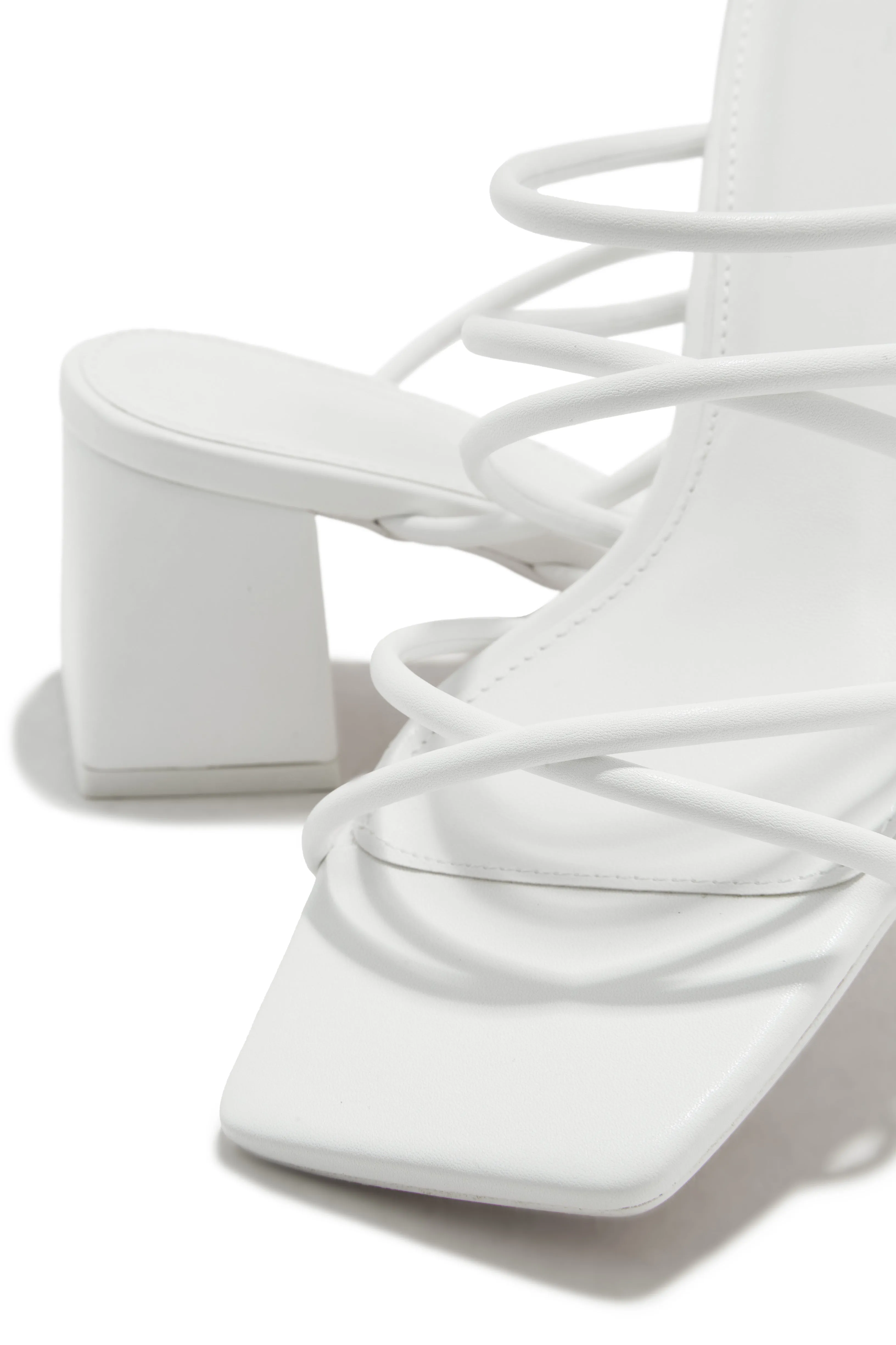 Hannah Block Mid Heel Mules - White sold by Miss Lola product image thumbnail 3