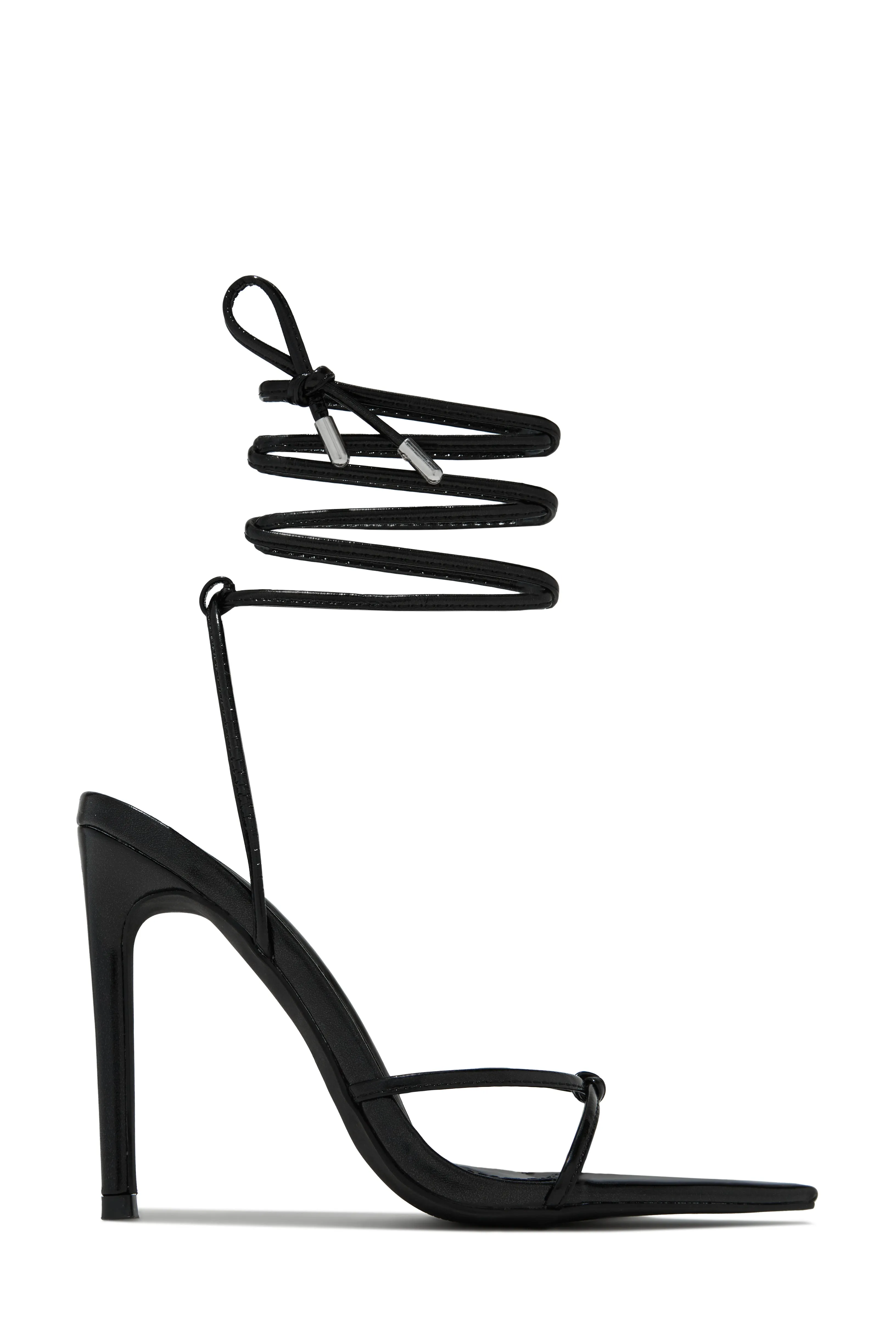 Nayeli Lace Up Single Sole Heels - Black sold by Miss Lola product image thumbnail 5