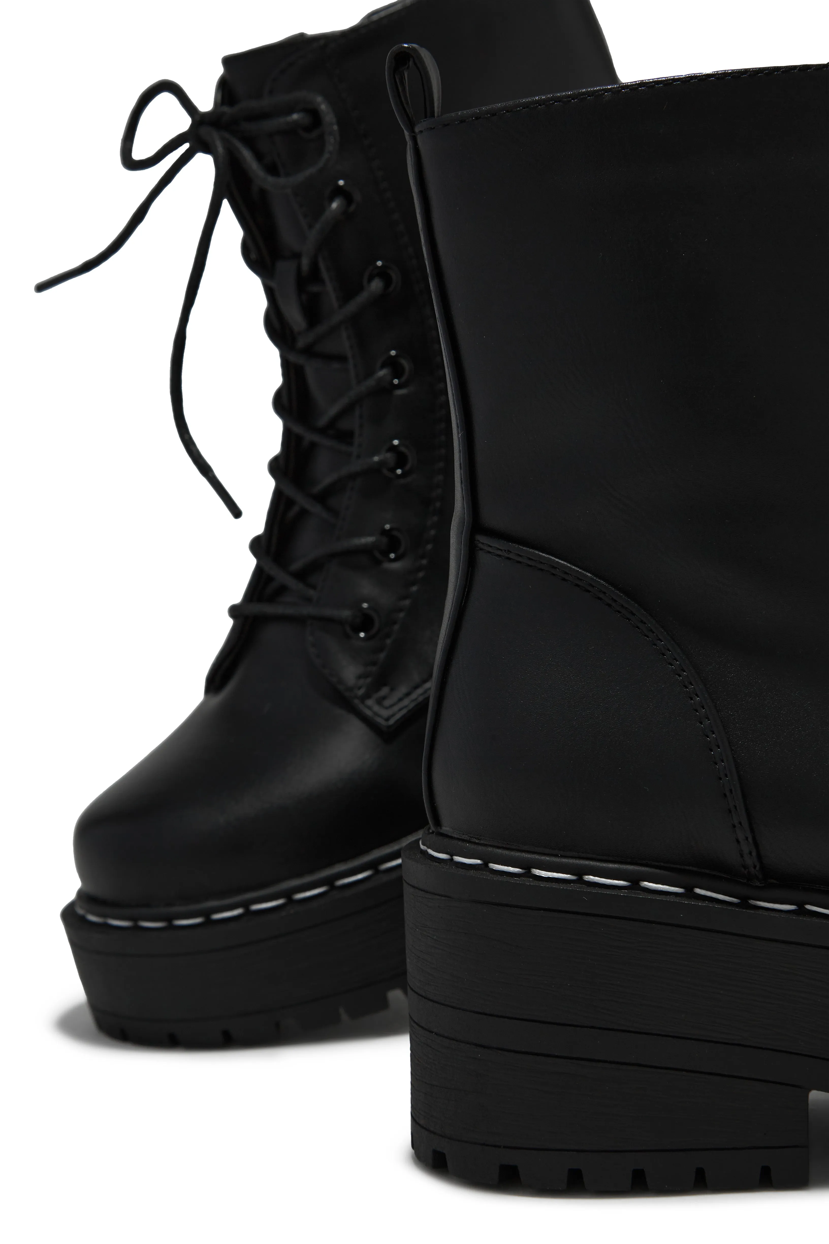 Remi Lace Up Combat Boots - Black sold by Miss Lola product image thumbnail 5