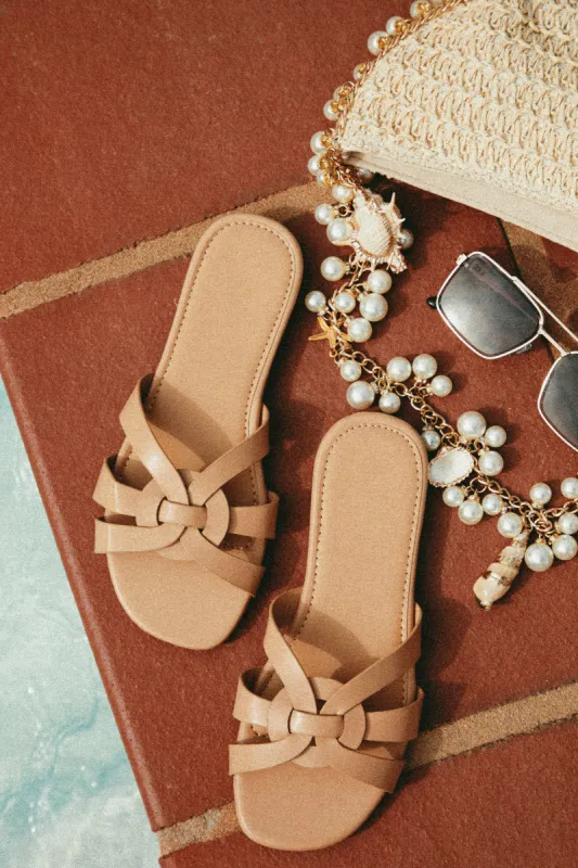 Weekend Vibes Slip On Sandals - Nude sold by Miss Lola