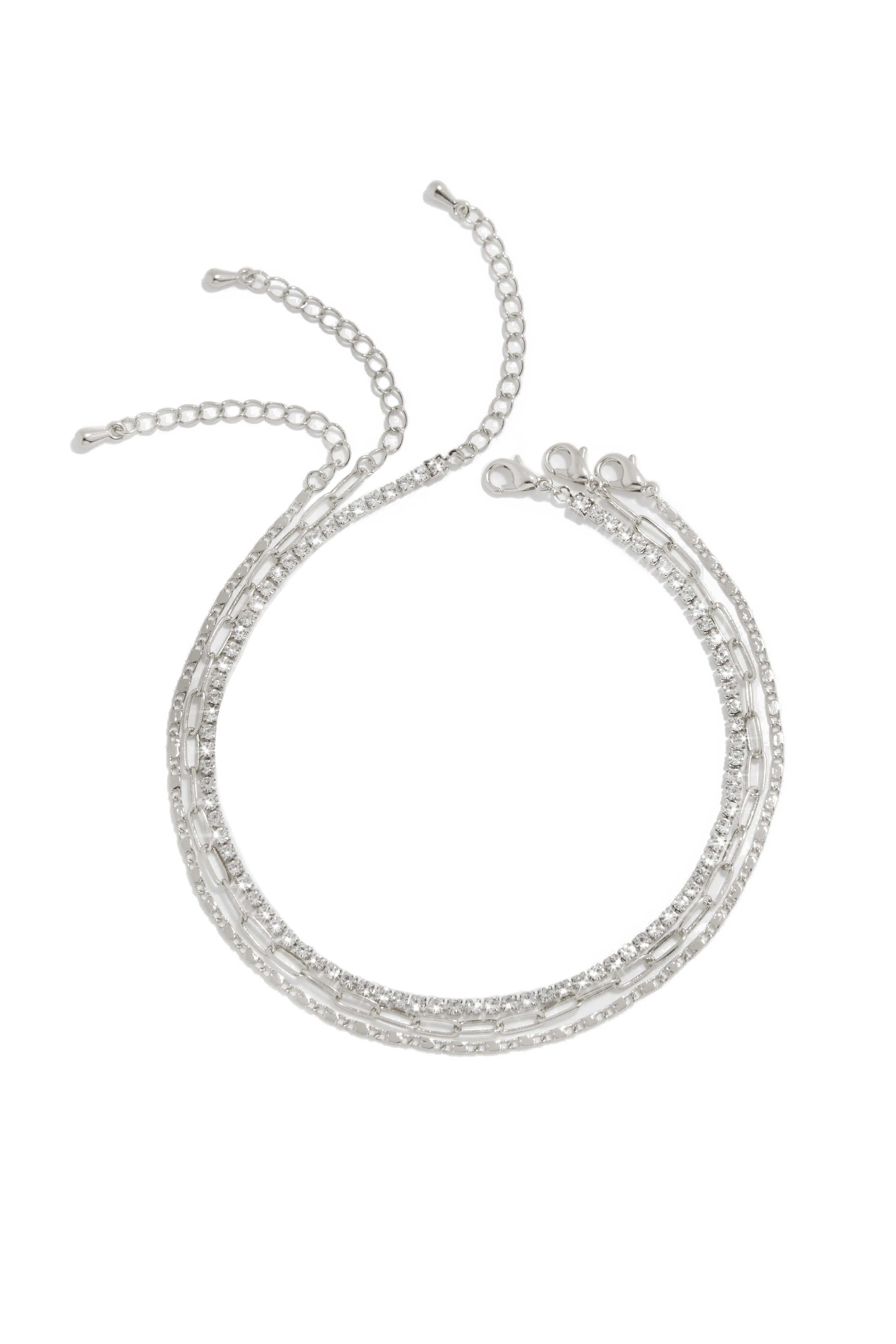 Jaina Embellished Anklet Set - Silver sold by Miss Lola product image thumbnail 3