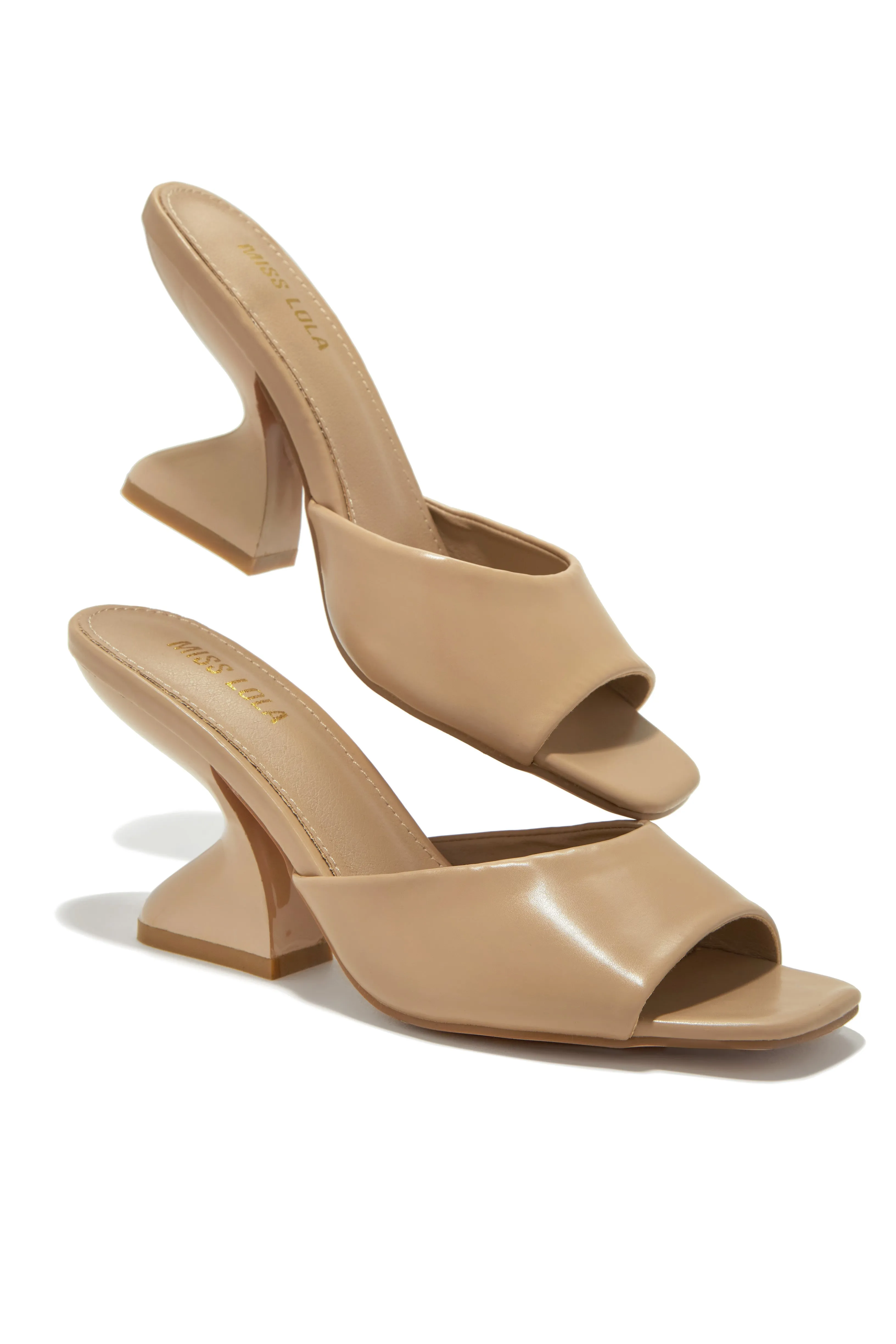 Racquel Mid Heel Mules - Nude sold by Miss Lola product image thumbnail 3