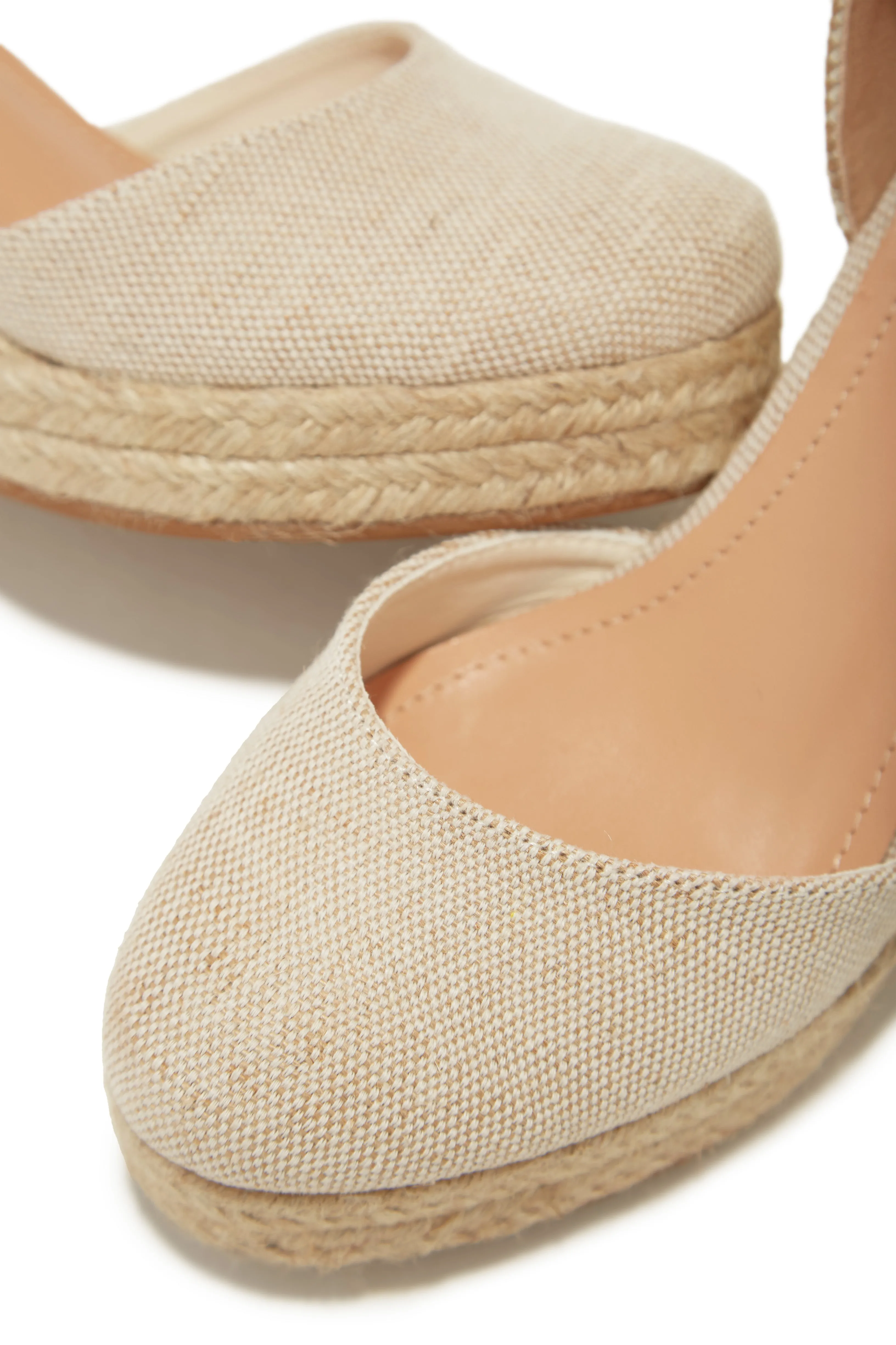 Tropical Vacay Lace Up Platform Espadrille Wedges - Cream sold by Miss Lola product image thumbnail 4