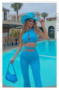Kacey Western Hat - Blue sold by Miss Lola