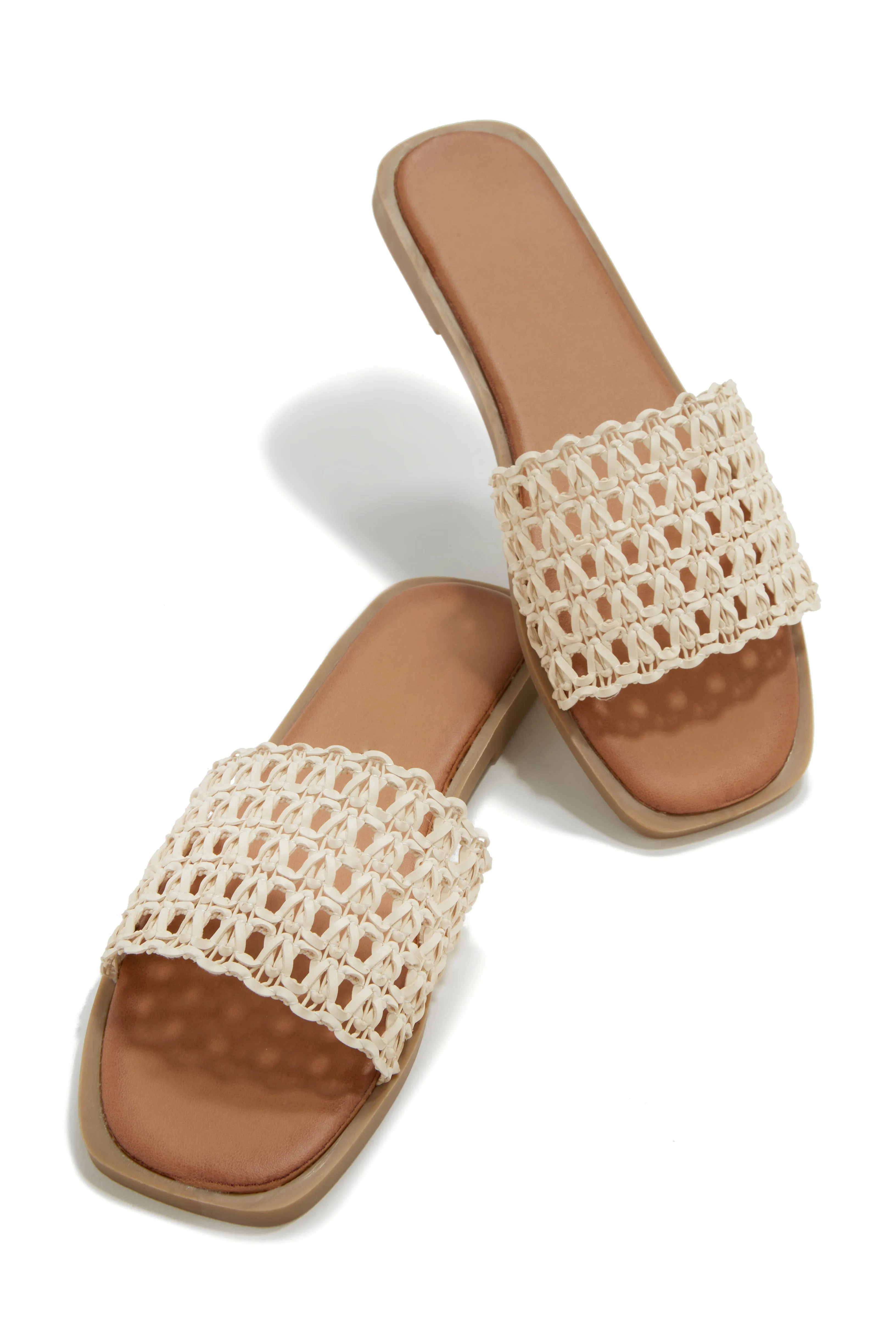 Getaway Oasis Woven Strap Flat Slip On Sandals - Nude sold by Miss Lola product image thumbnail 5