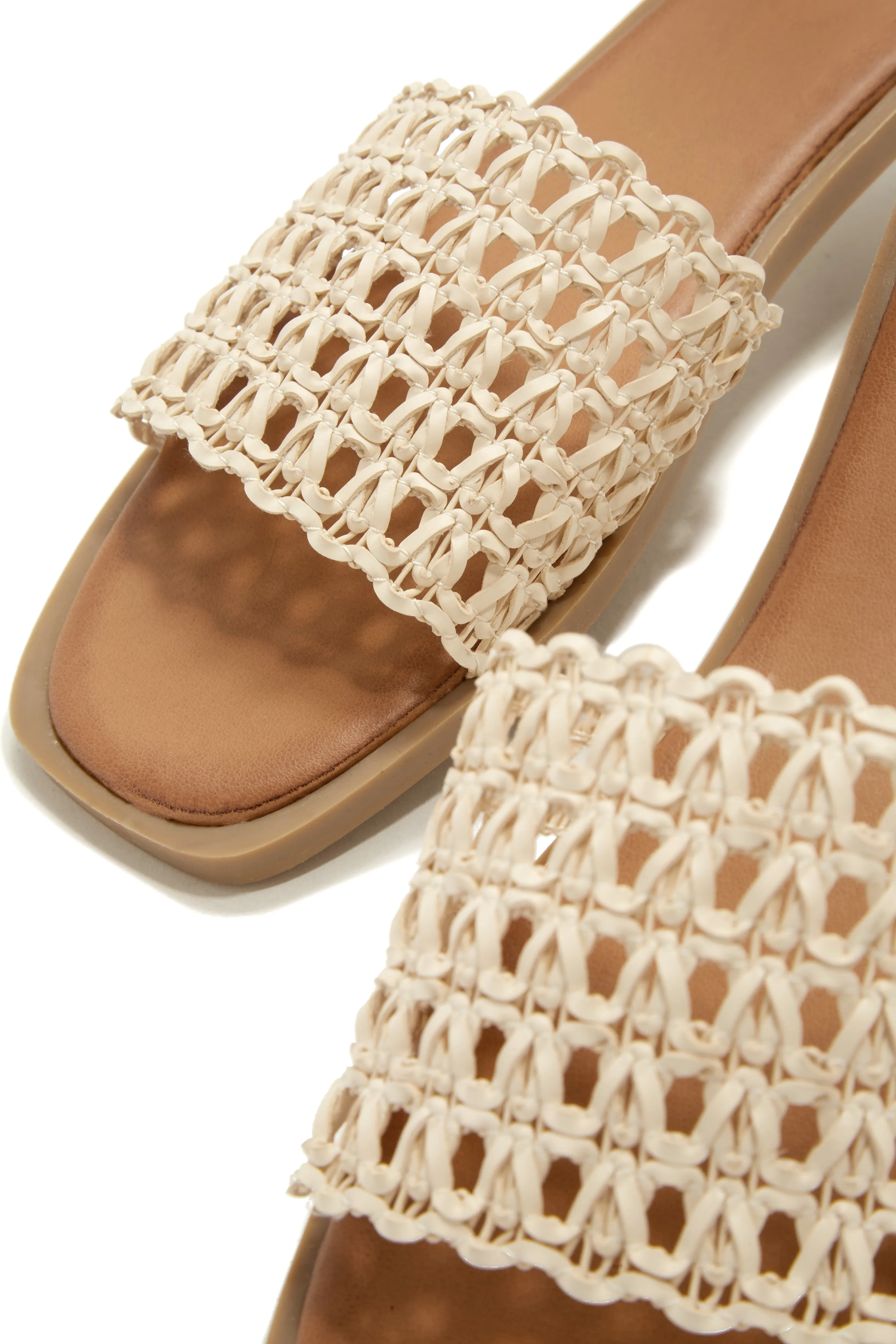 Getaway Oasis Woven Strap Flat Slip On Sandals - Nude sold by Miss Lola product image thumbnail 2