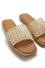 Getaway Oasis Woven Strap Flat Slip On Sandals - Nude sold by Miss Lola