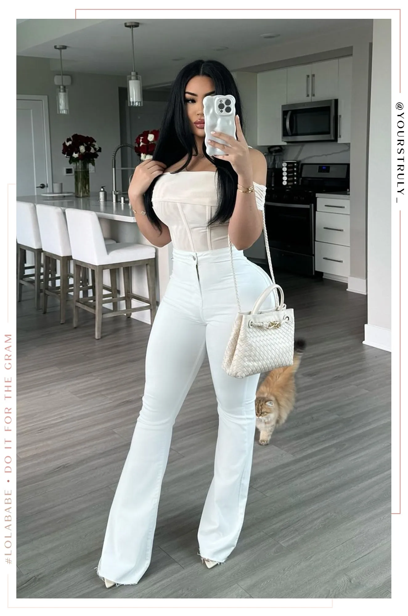 Janet High Waist Flare Pant - White sold by Miss Lola product image thumbnail 2