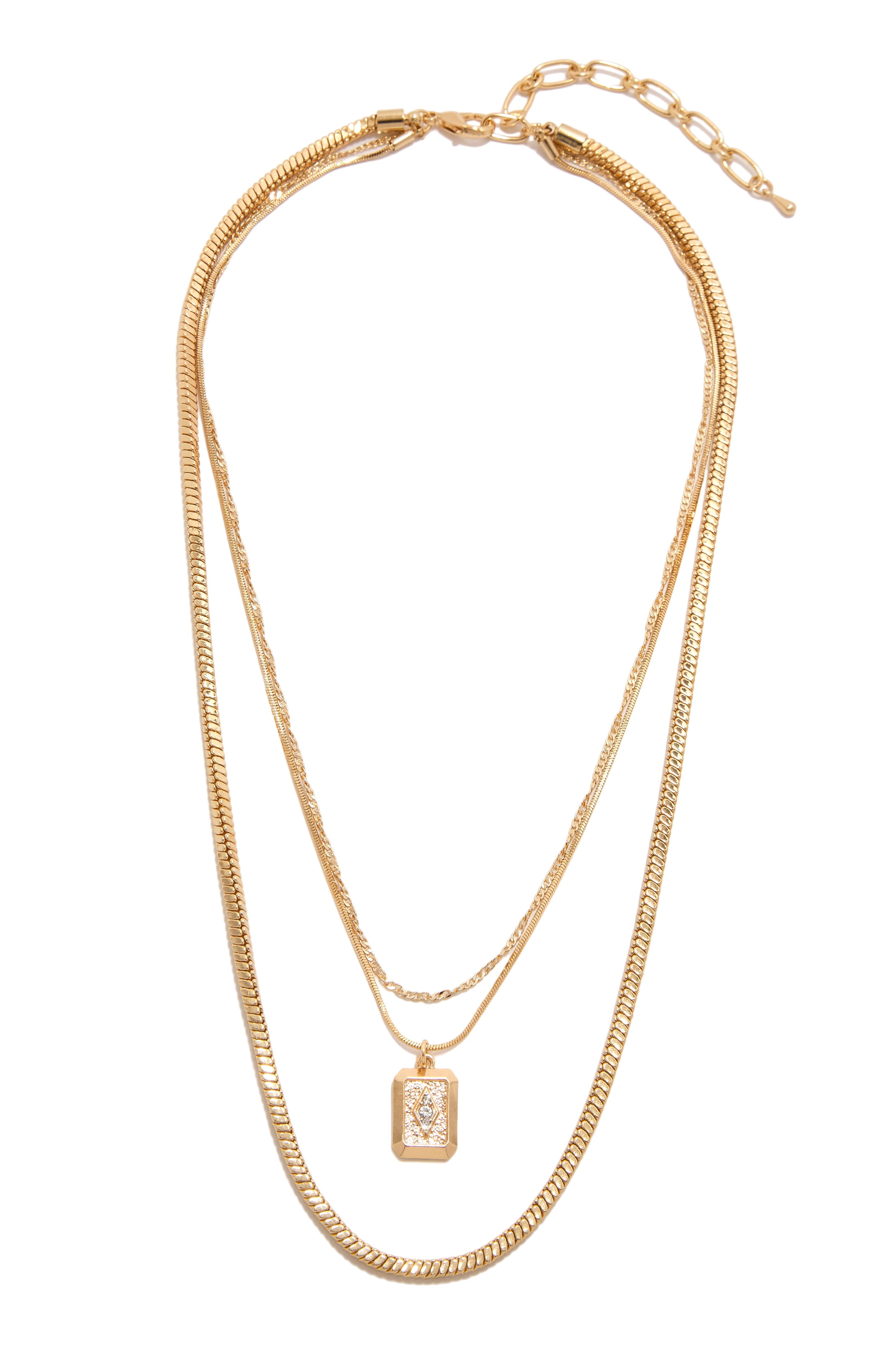 Nalda Embellished Pendant Necklace - Gold sold by Miss Lola product image thumbnail 2