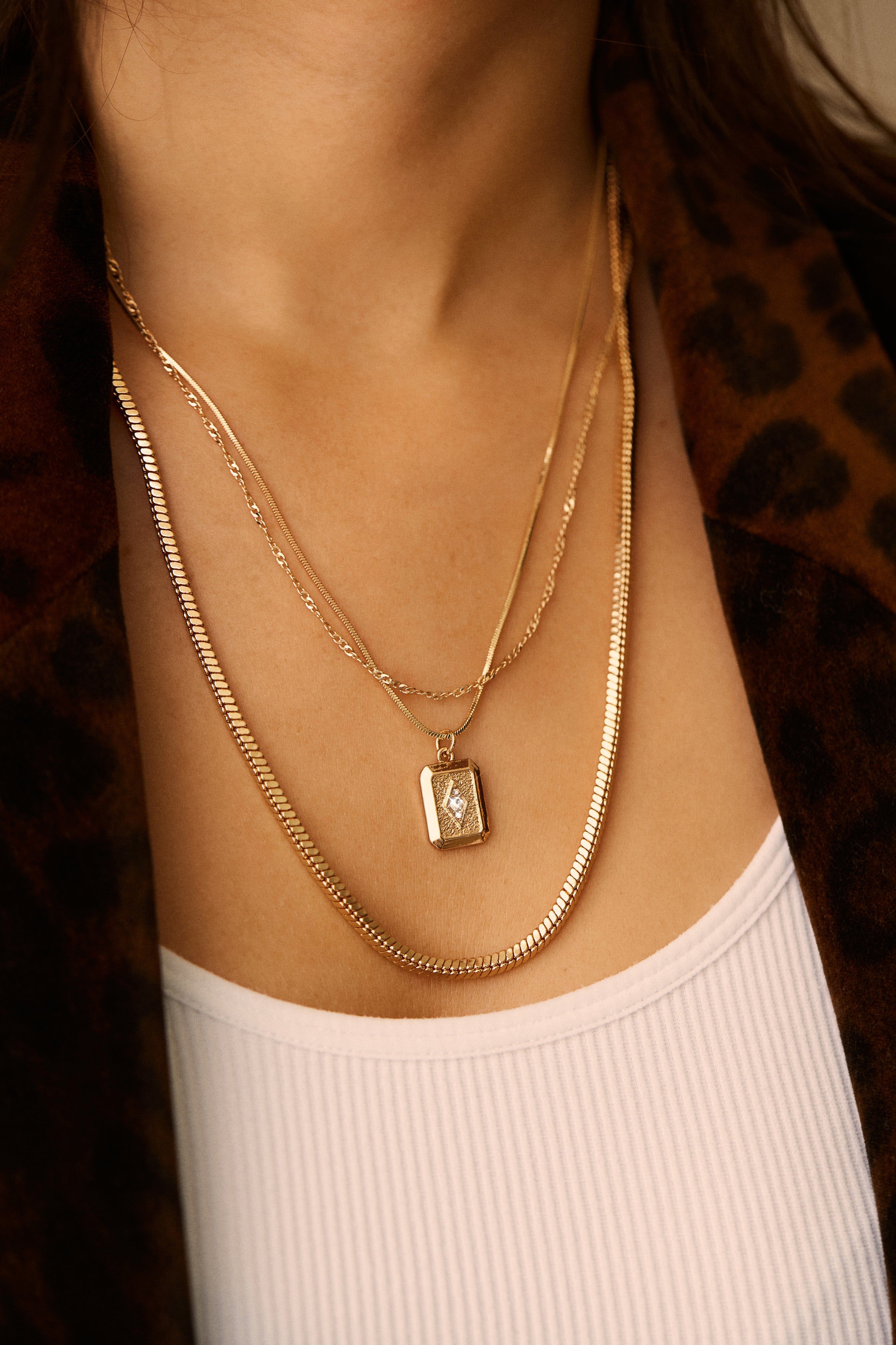 Nalda Embellished Pendant Necklace - Gold sold by Miss Lola product image thumbnail 4