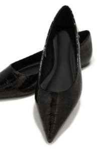 Francese Pointed Toe Flats - Black sold by Miss Lola
