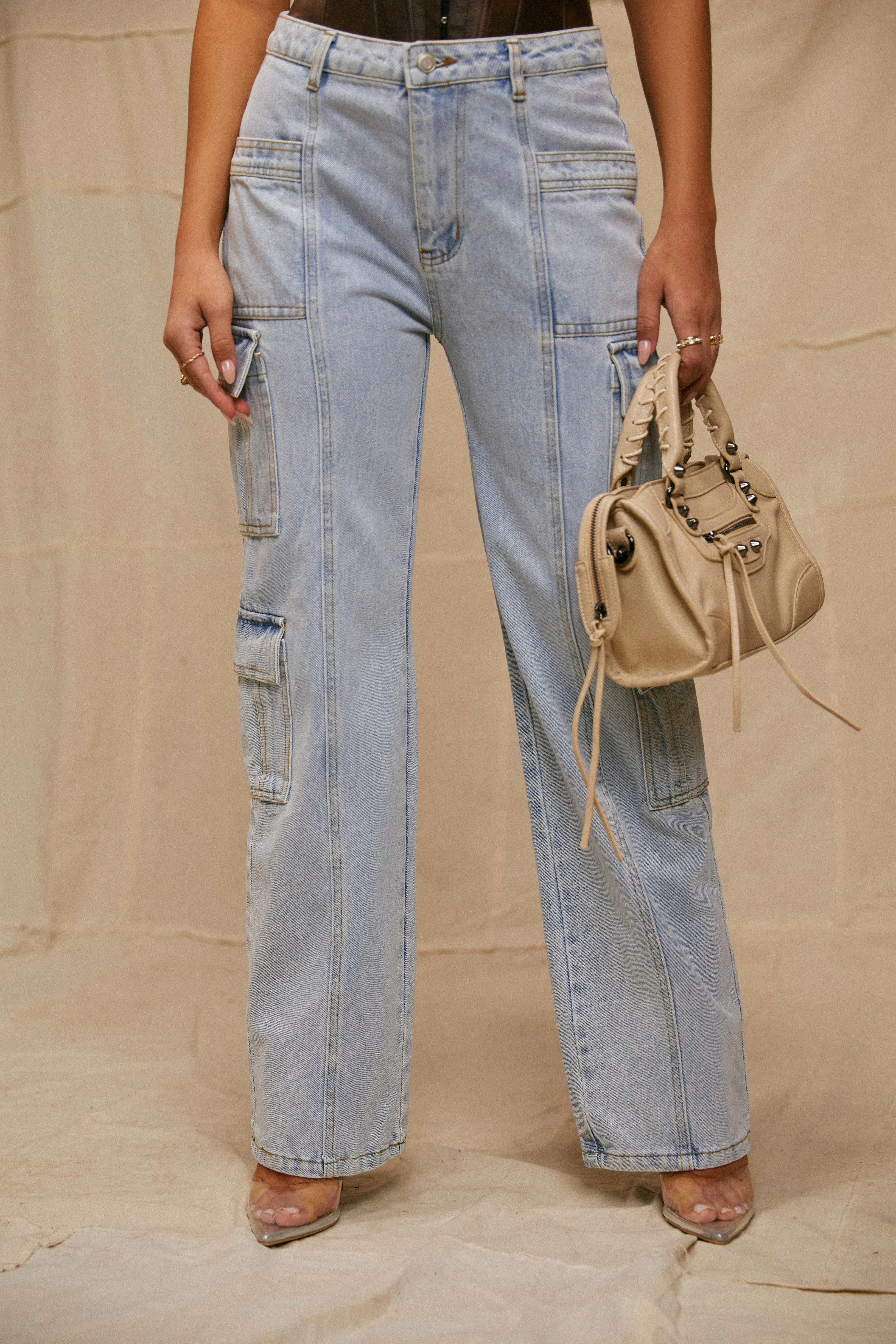 Kalia Cargo Style Pant - Denim sold by Miss Lola product image thumbnail 3