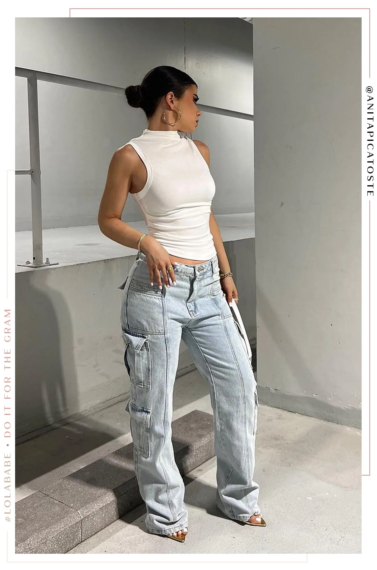 Kalia Cargo Style Pant - Denim sold by Miss Lola product image thumbnail 2