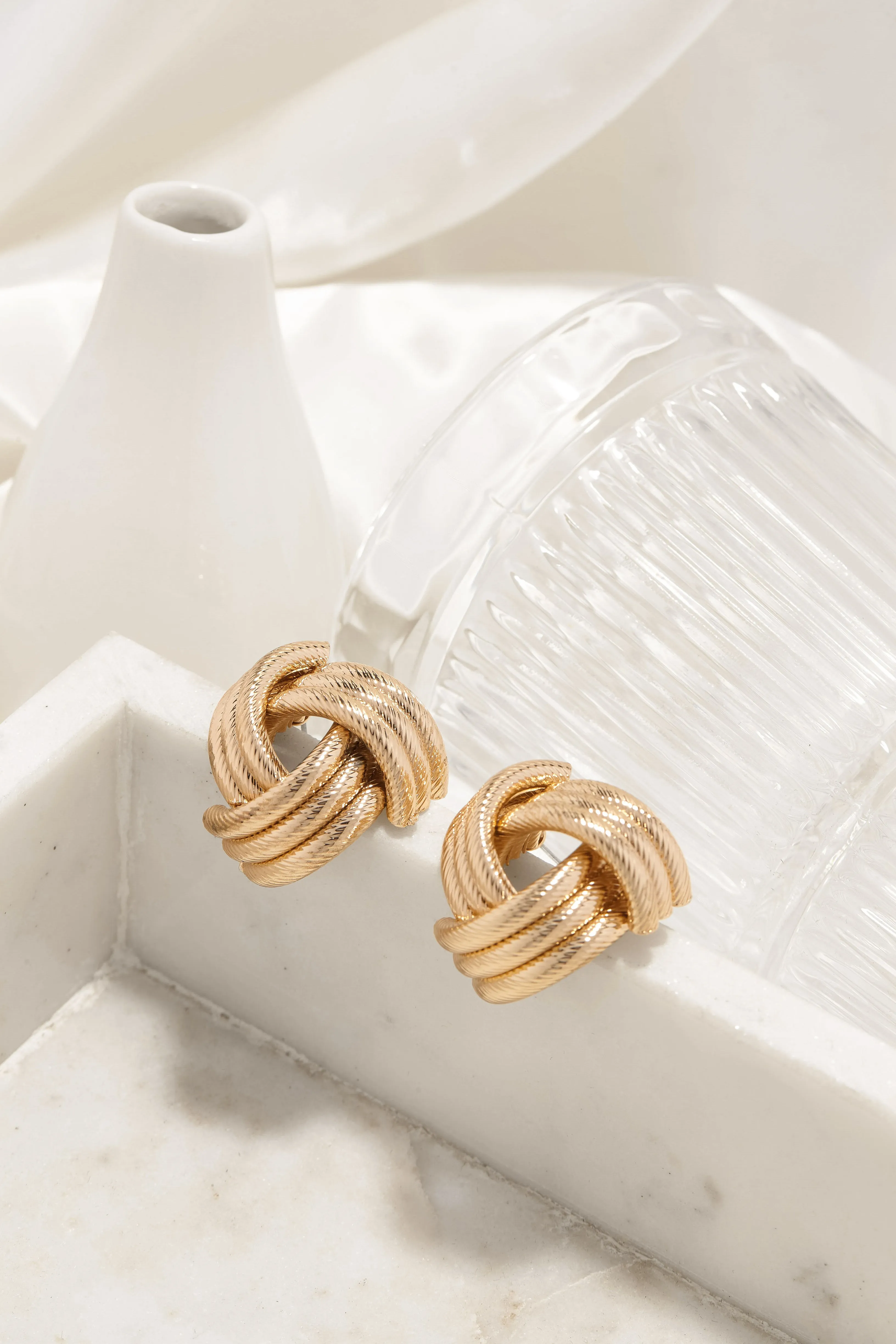 Lesya Chunky Statement Earring - Gold sold by Miss Lola product image thumbnail 3
