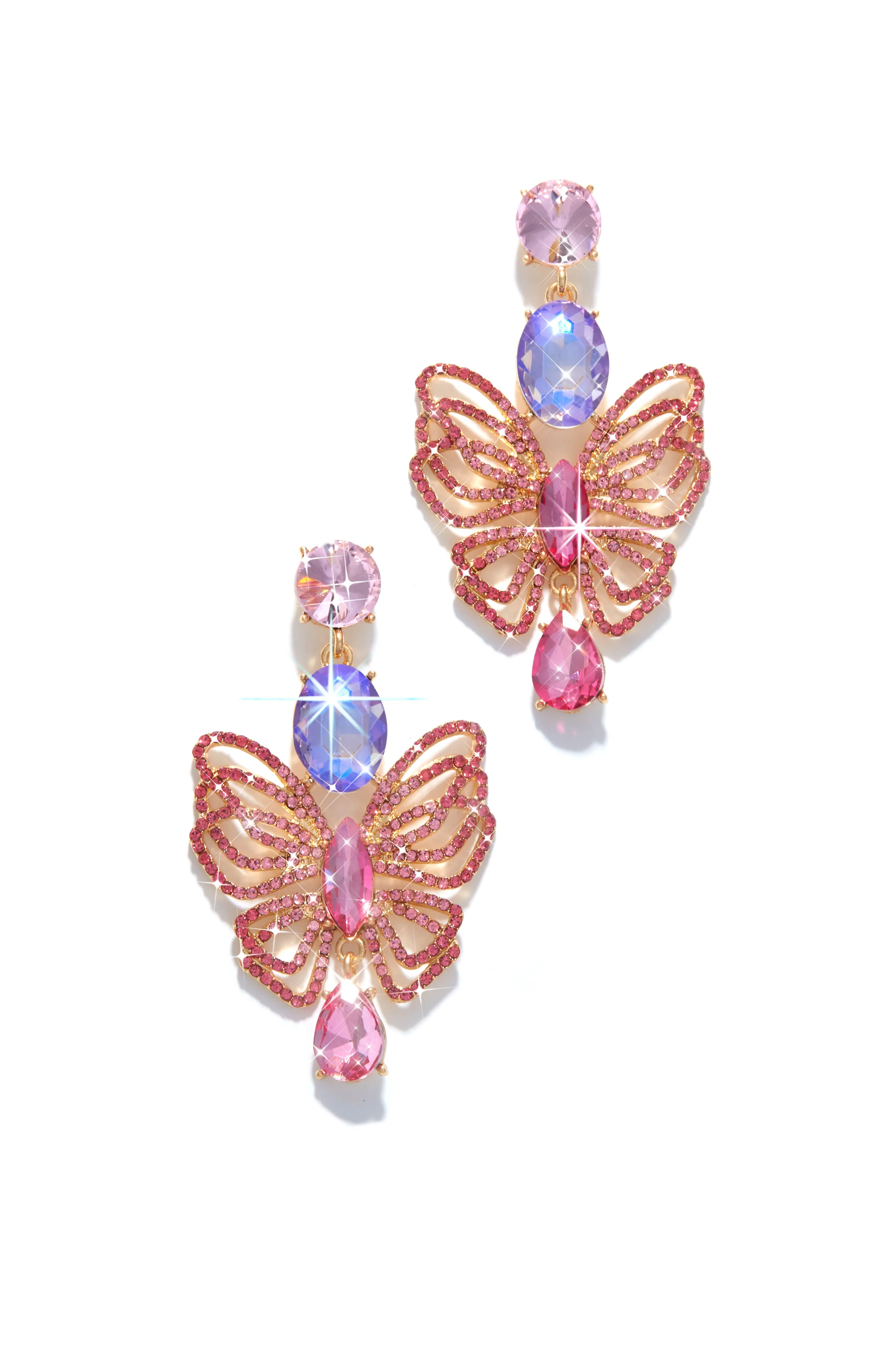 Luxe Fantasy Butterfly Embellished Earring - Pink sold by Miss Lola product image thumbnail 2