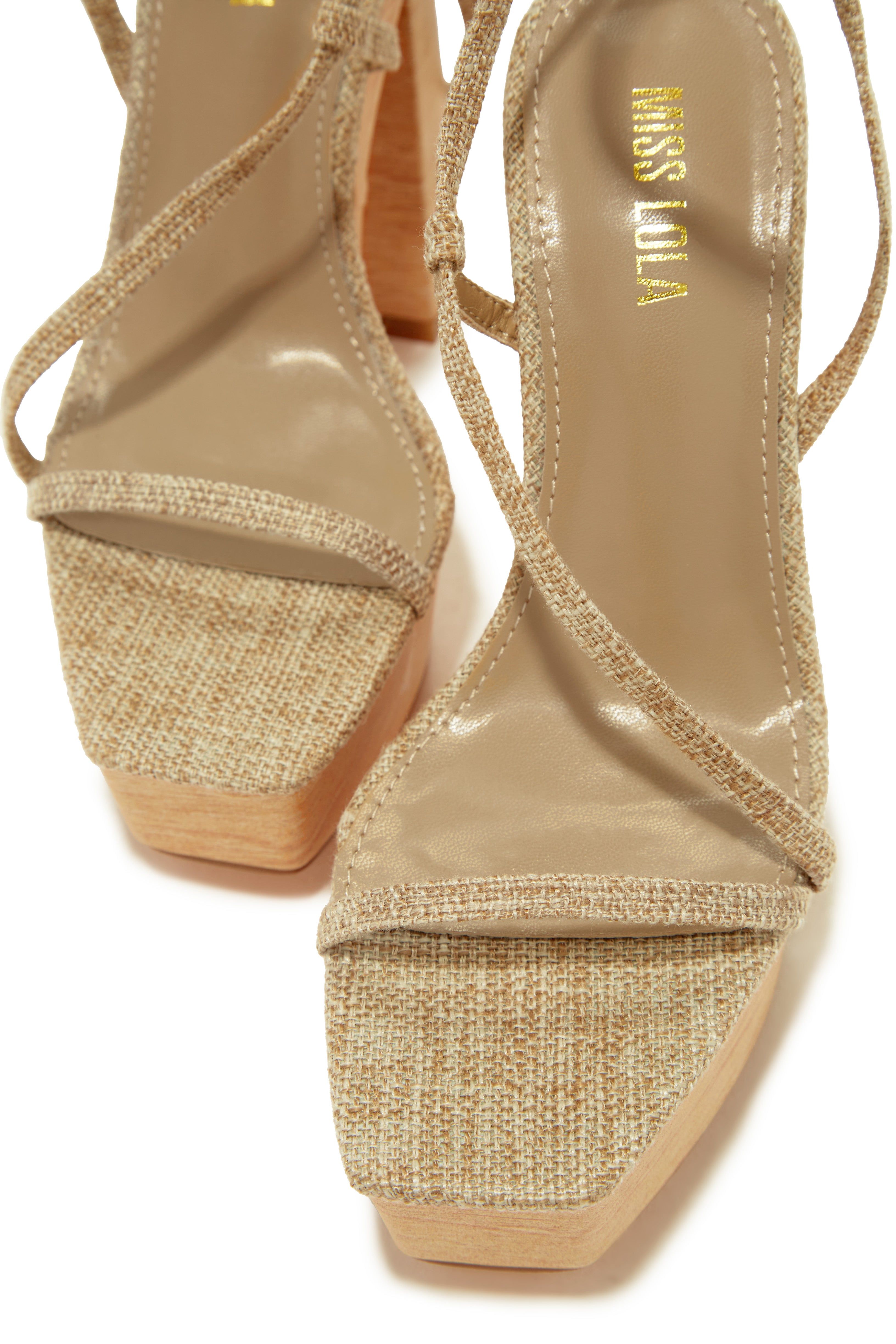 Summer Paradise Platform Block High Heels - Nude sold by Miss Lola product image thumbnail 2