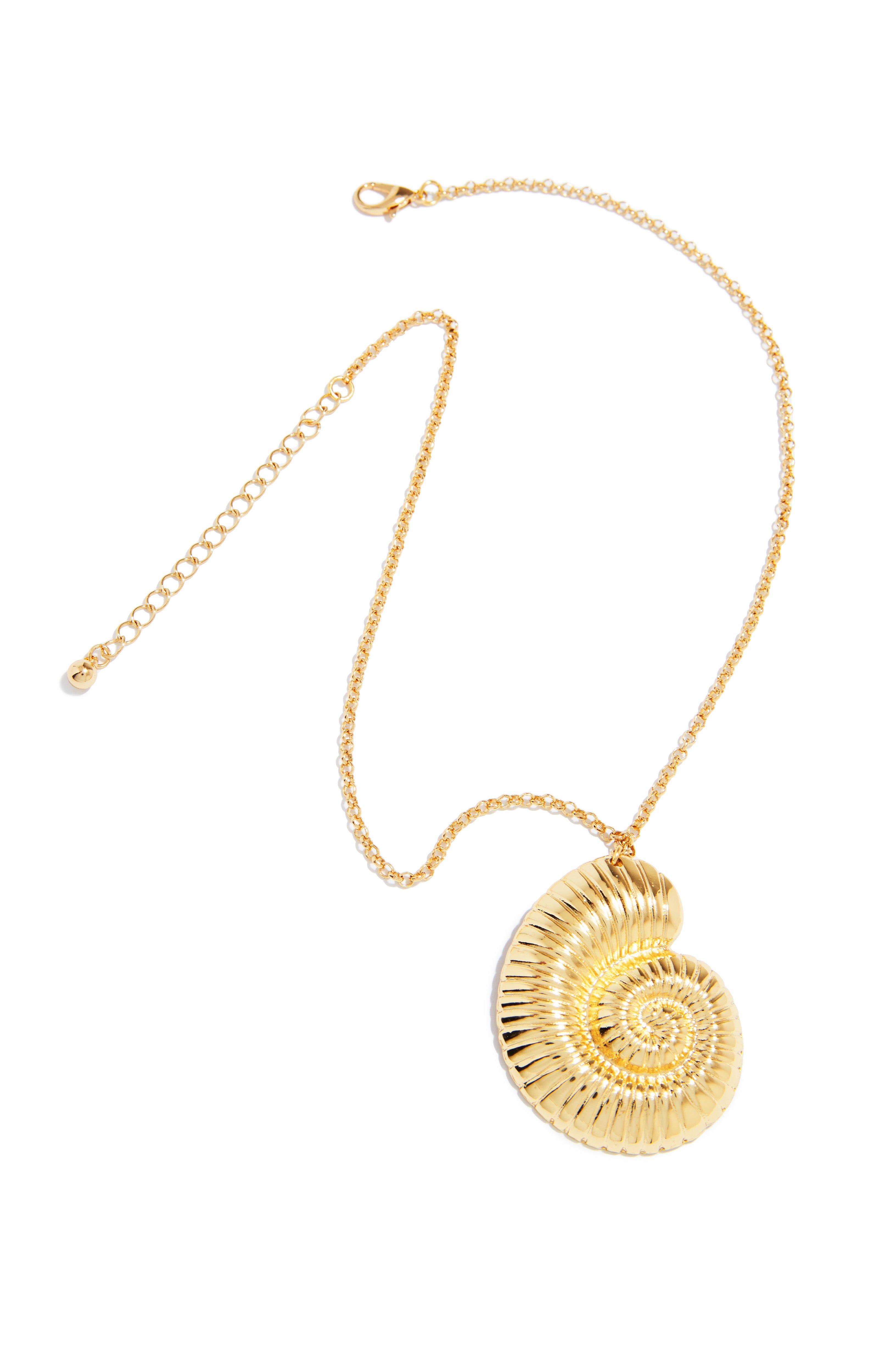 Gold Waves Shell Statement Necklace - Gold sold by Miss Lola product image thumbnail 3