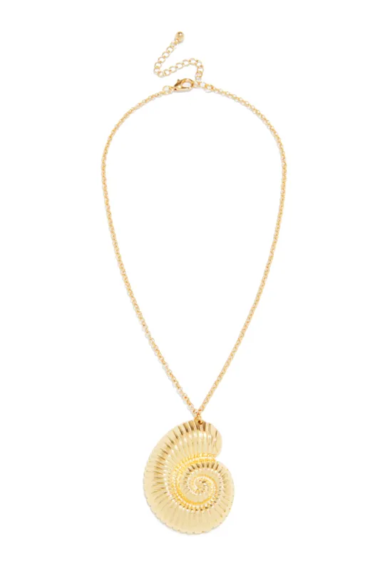Gold Waves Sea Shell Necklace - Gold sold by Miss Lola