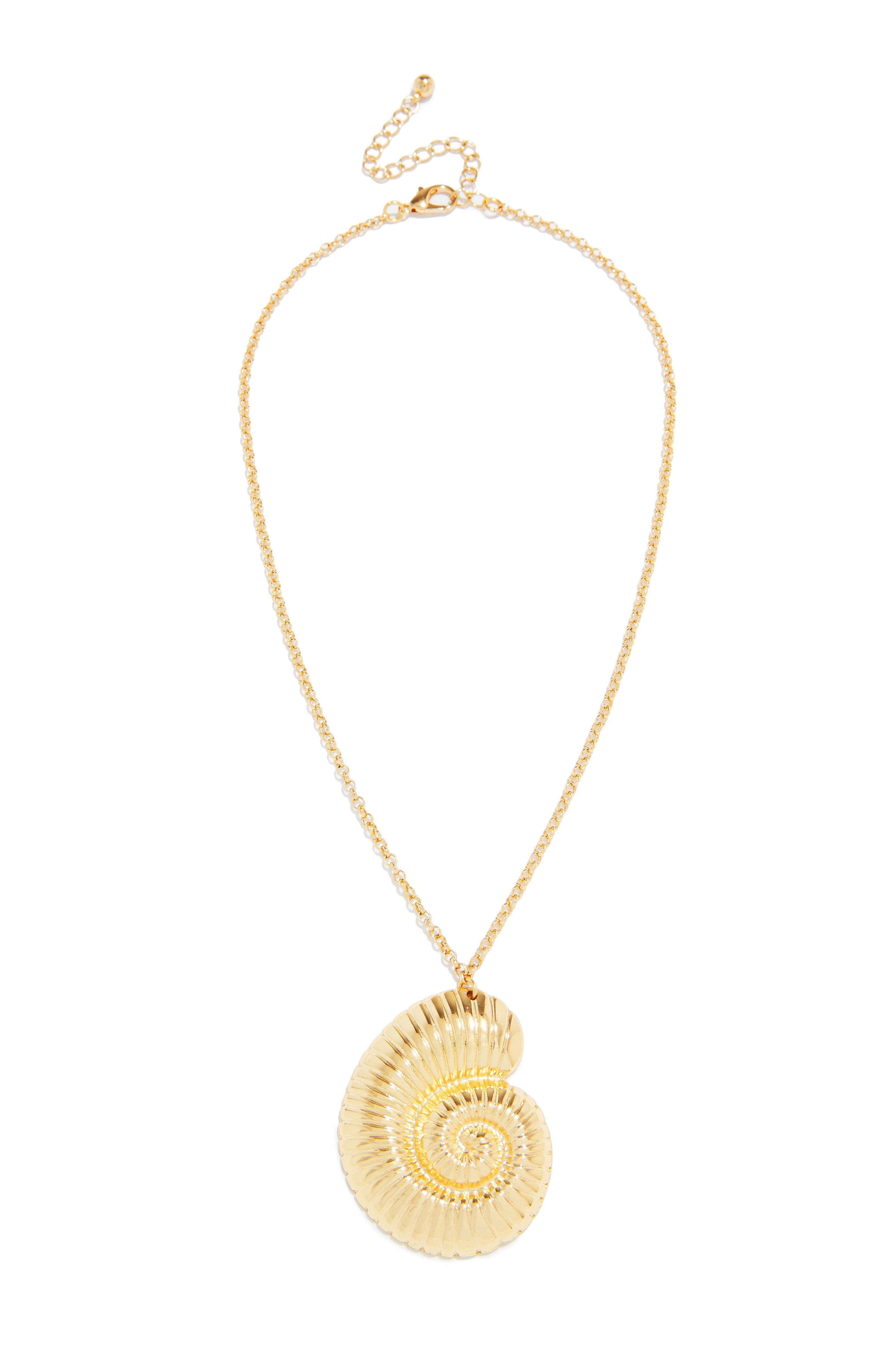 Gold Waves Shell Statement Necklace - Gold sold by Miss Lola product image thumbnail 5