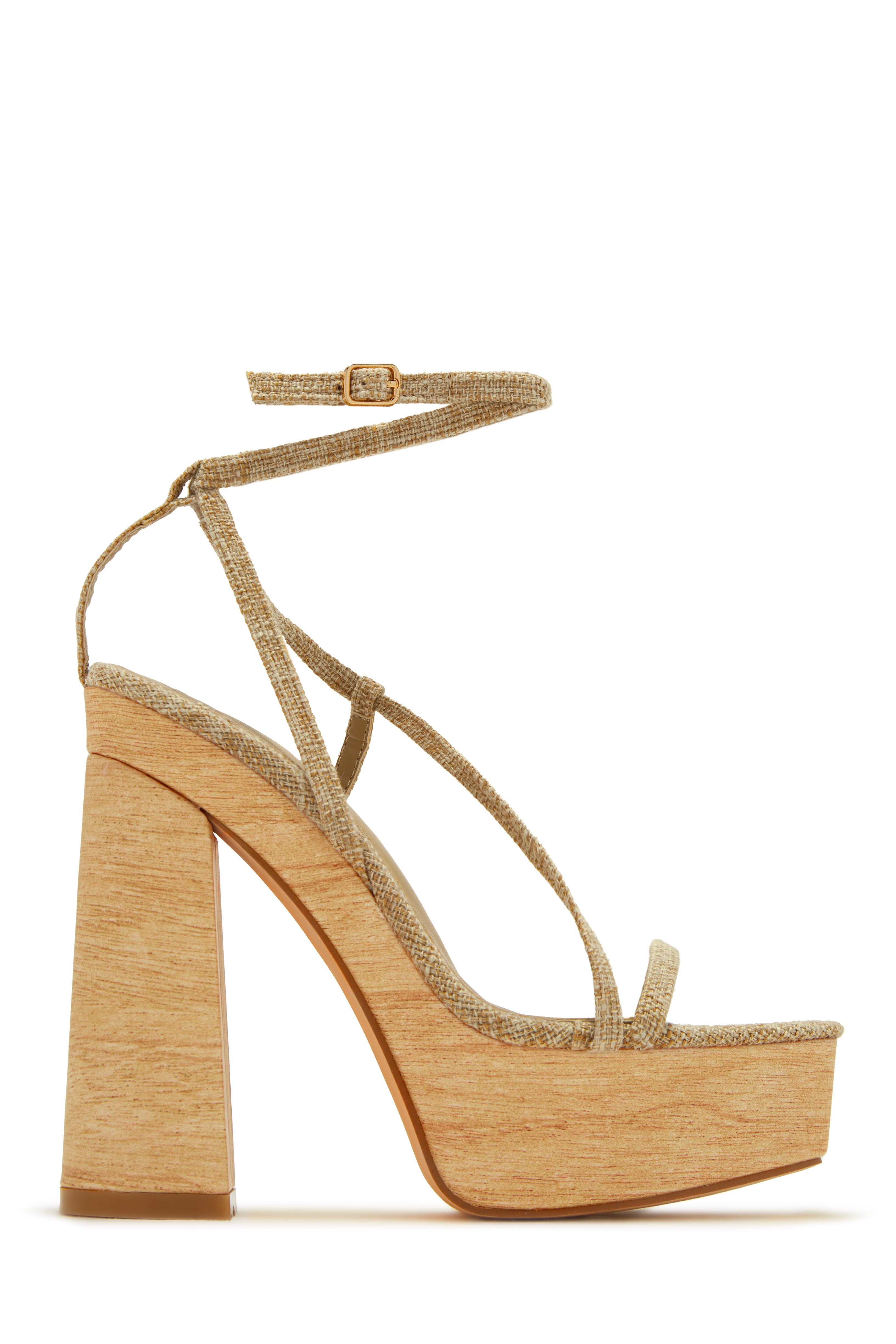 Summer Paradise Platform Block High Heels - Nude sold by Miss Lola product image thumbnail 4