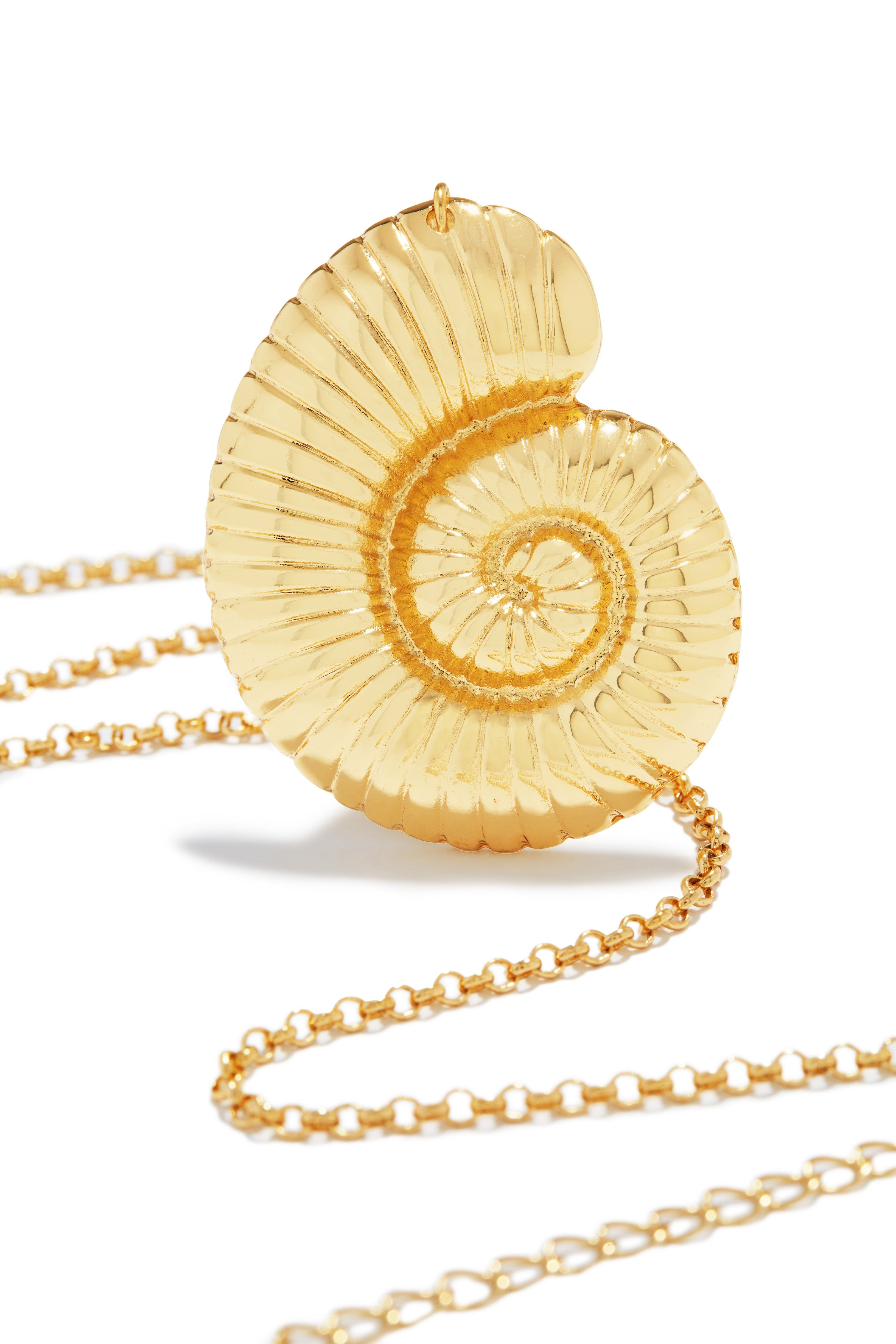 Gold Waves Shell Statement Necklace - Gold sold by Miss Lola product image thumbnail 2
