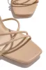 Holly Lace Up Strappy Heels - Nude sold by Miss Lola