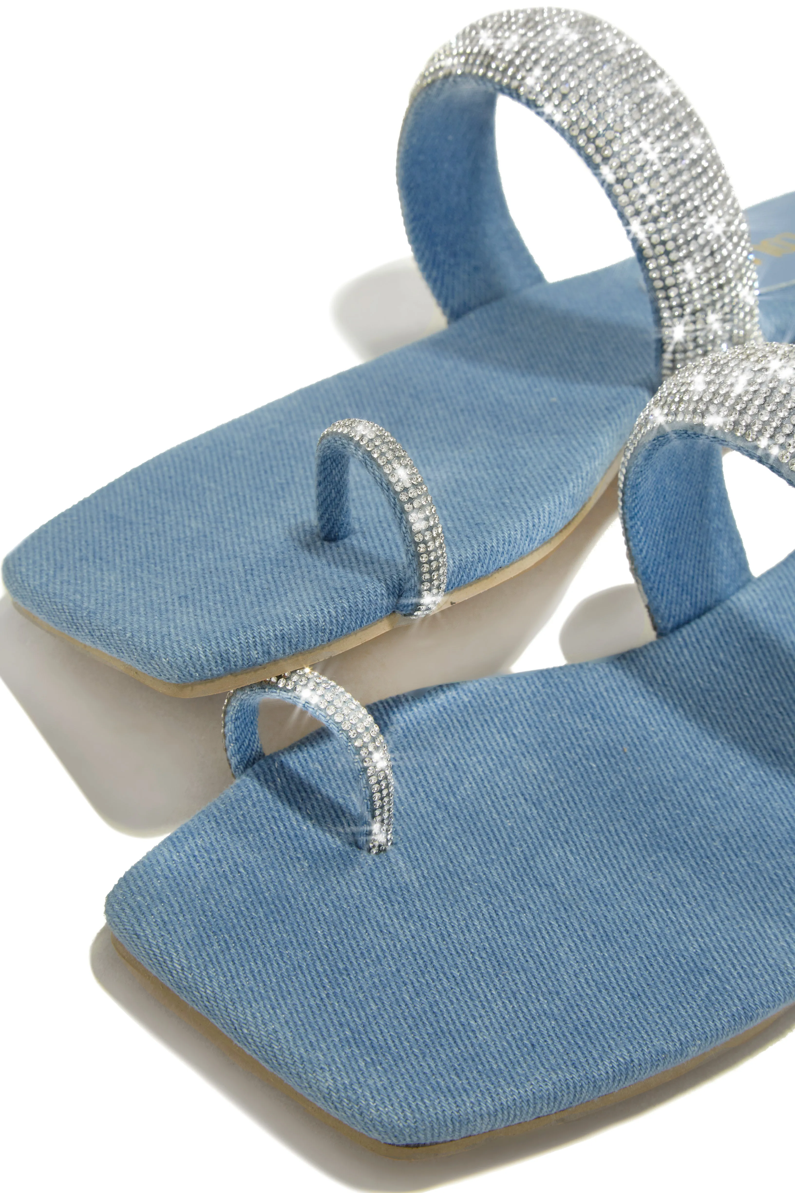 Cabana Beach Embellished Slip On Sandals - Denim sold by Miss Lola product image thumbnail 3