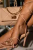 Holly Lace Up Strappy Heels - Nude sold by Miss Lola