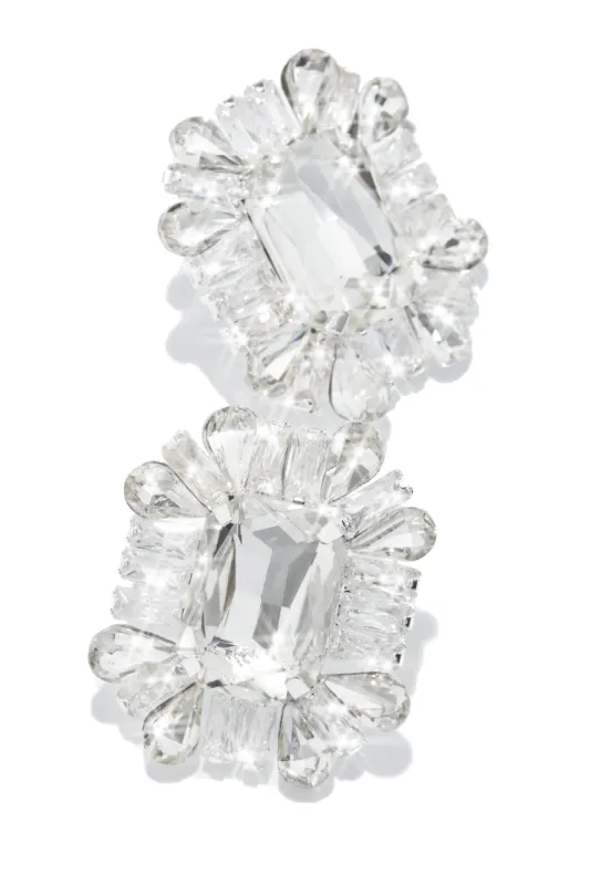 Mirabel Cubic Zirconia  Statement Earring - Silver sold by Miss Lola