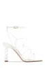 St. Barts Summer Square Toe Strappy Heels - White sold by Miss Lola