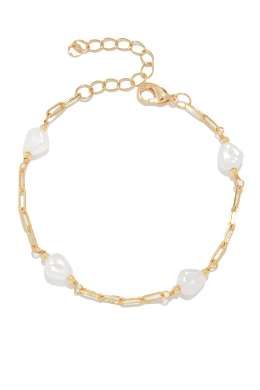Marcia Faux Pearl Bracelet - Gold sold by Miss Lola