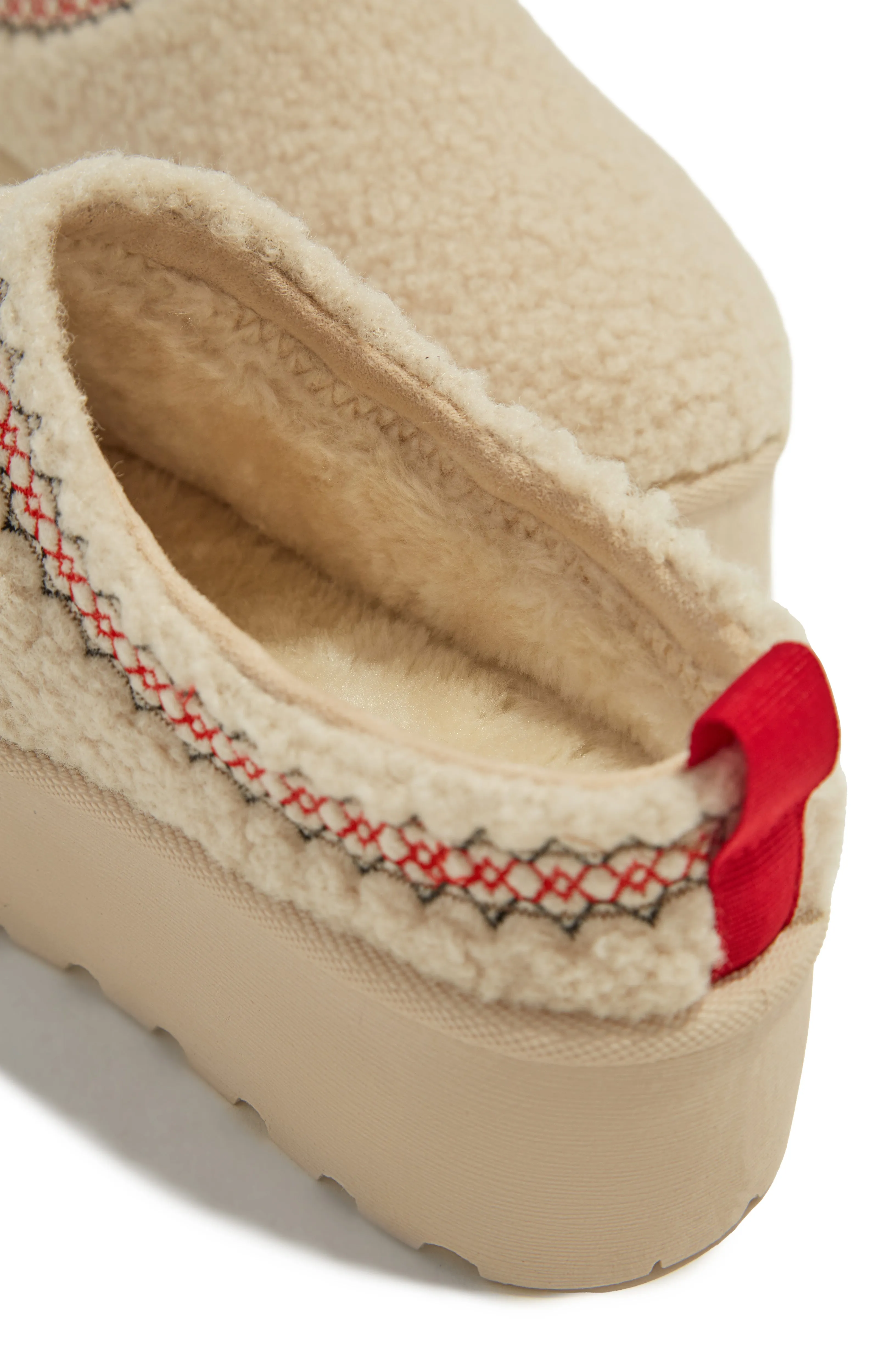 Coffee Break Faux Sherpa Slip On Platforms - Ivory sold by Miss Lola product image thumbnail 3