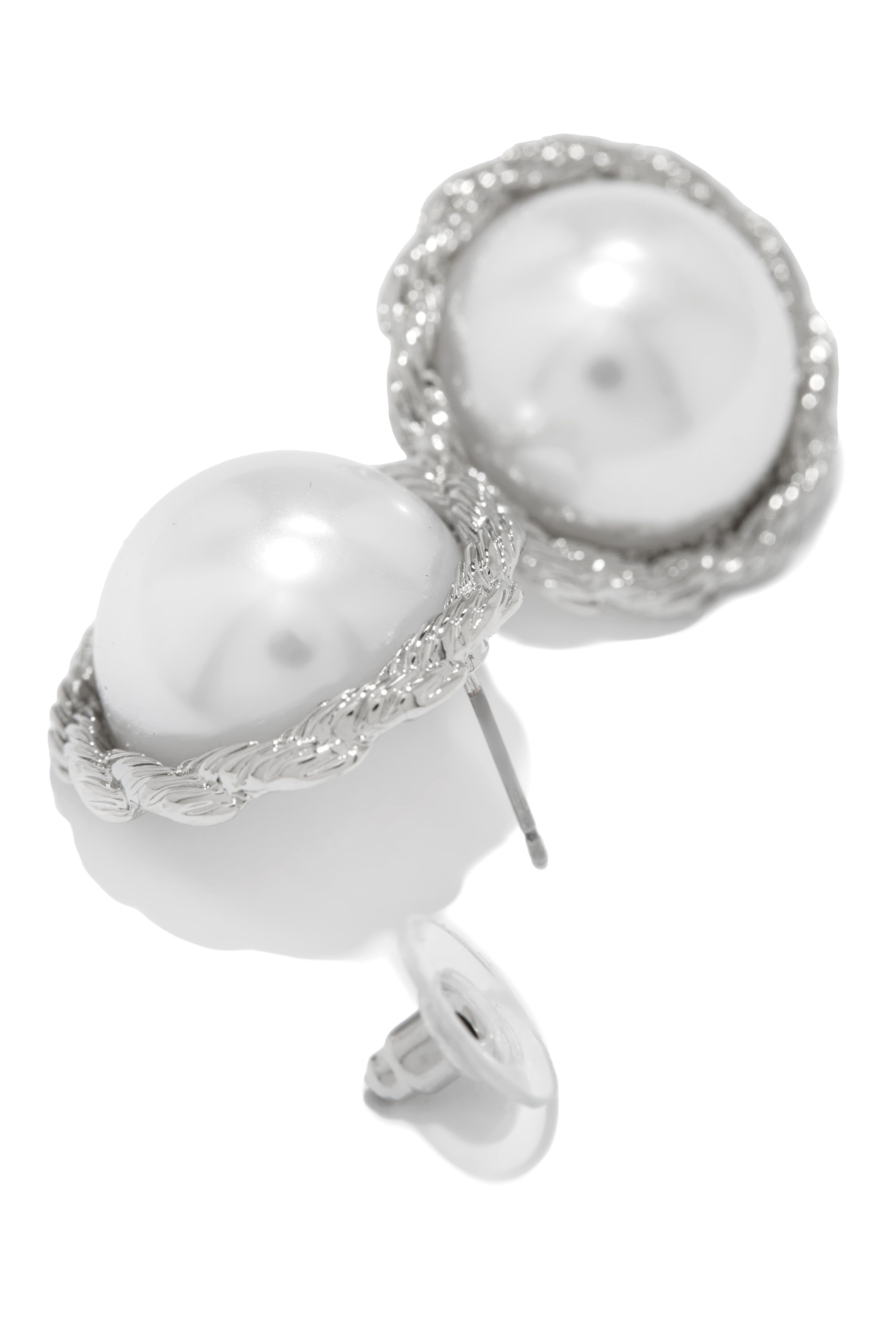 Adelay Statement Stud Earrings - Silver sold by Miss Lola product image thumbnail 2
