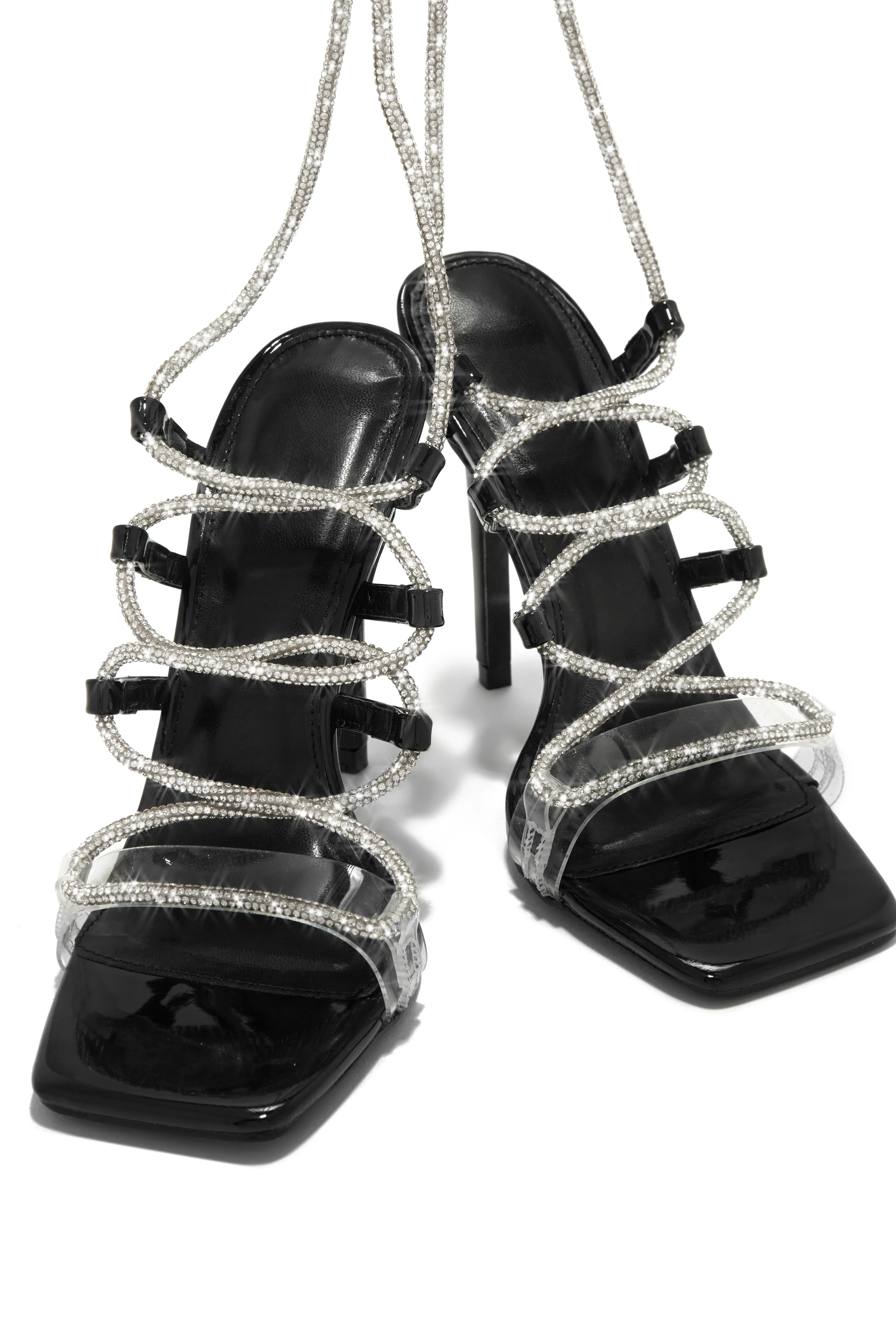 Birthday Wishes Embellished Lace Up Heels - Black sold by Miss Lola product image thumbnail 3