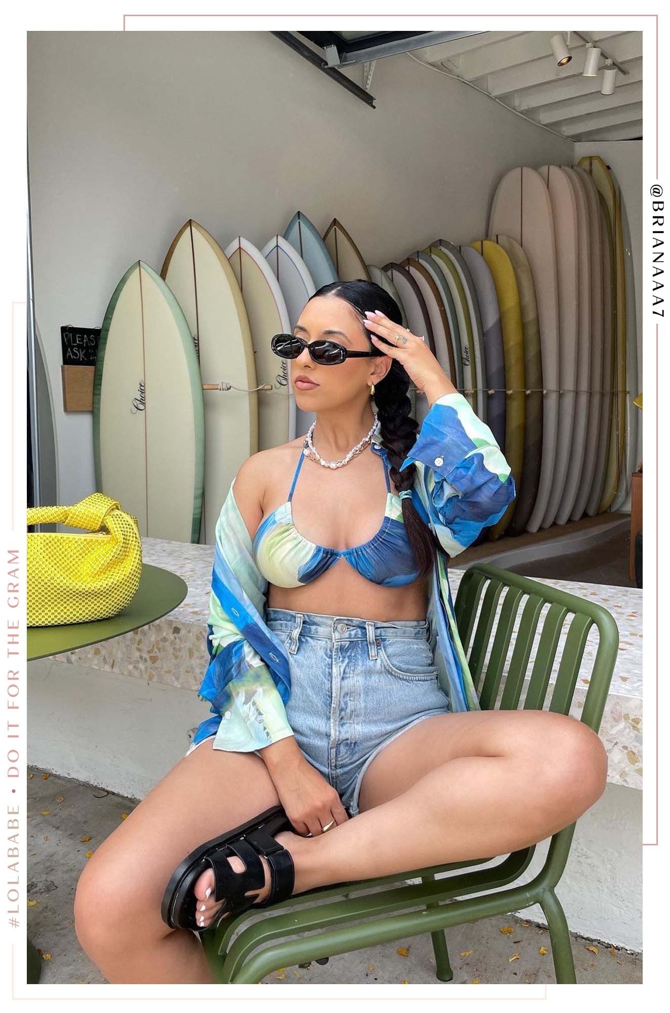 Bajo El Sol Cover Up Top - Blue Print sold by Miss Lola product image thumbnail 3