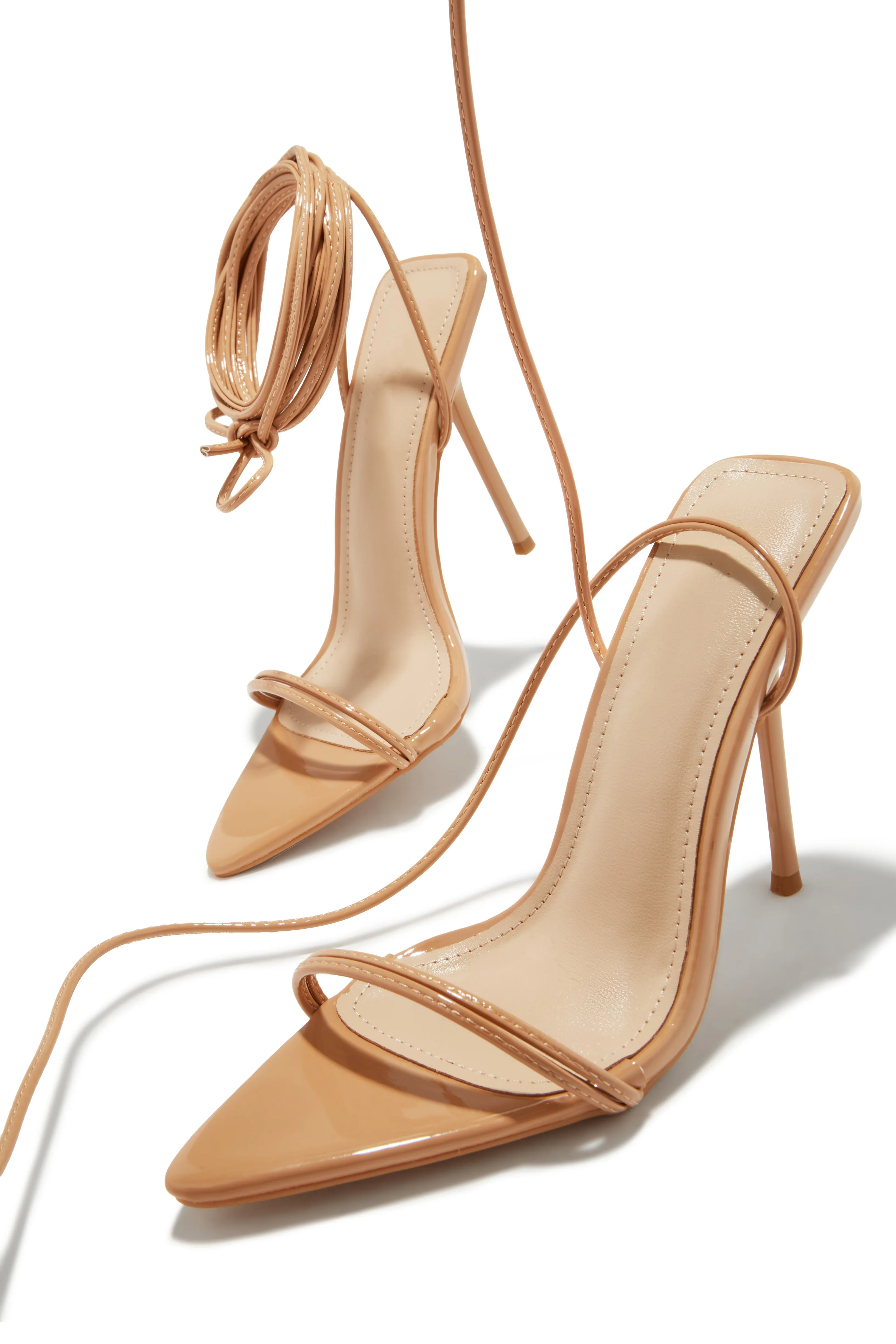 Zemira Lace Up High Heels - Nude sold by Miss Lola product image thumbnail 3