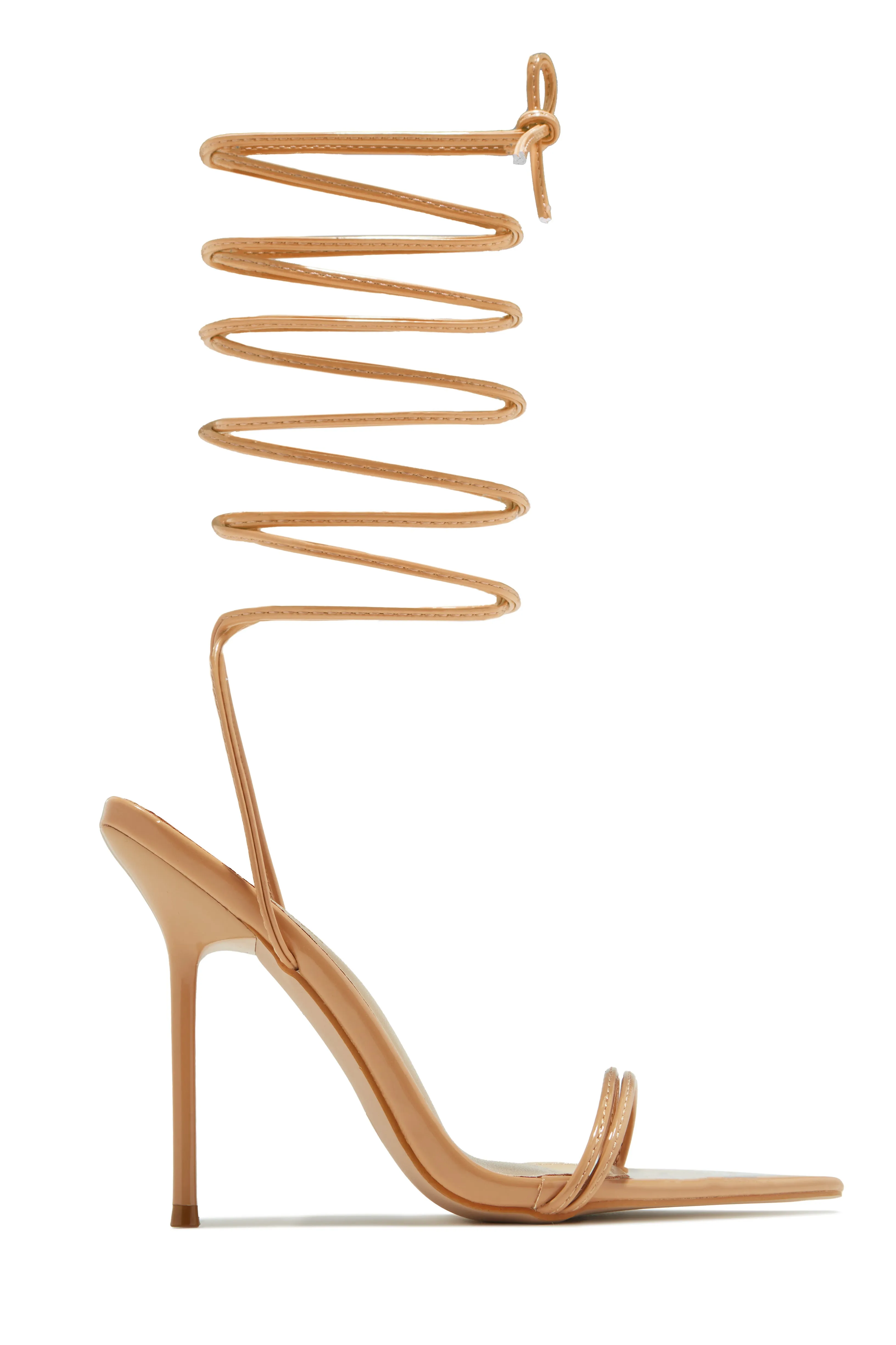 Zemira Lace Up High Heels - Nude sold by Miss Lola product image thumbnail 4