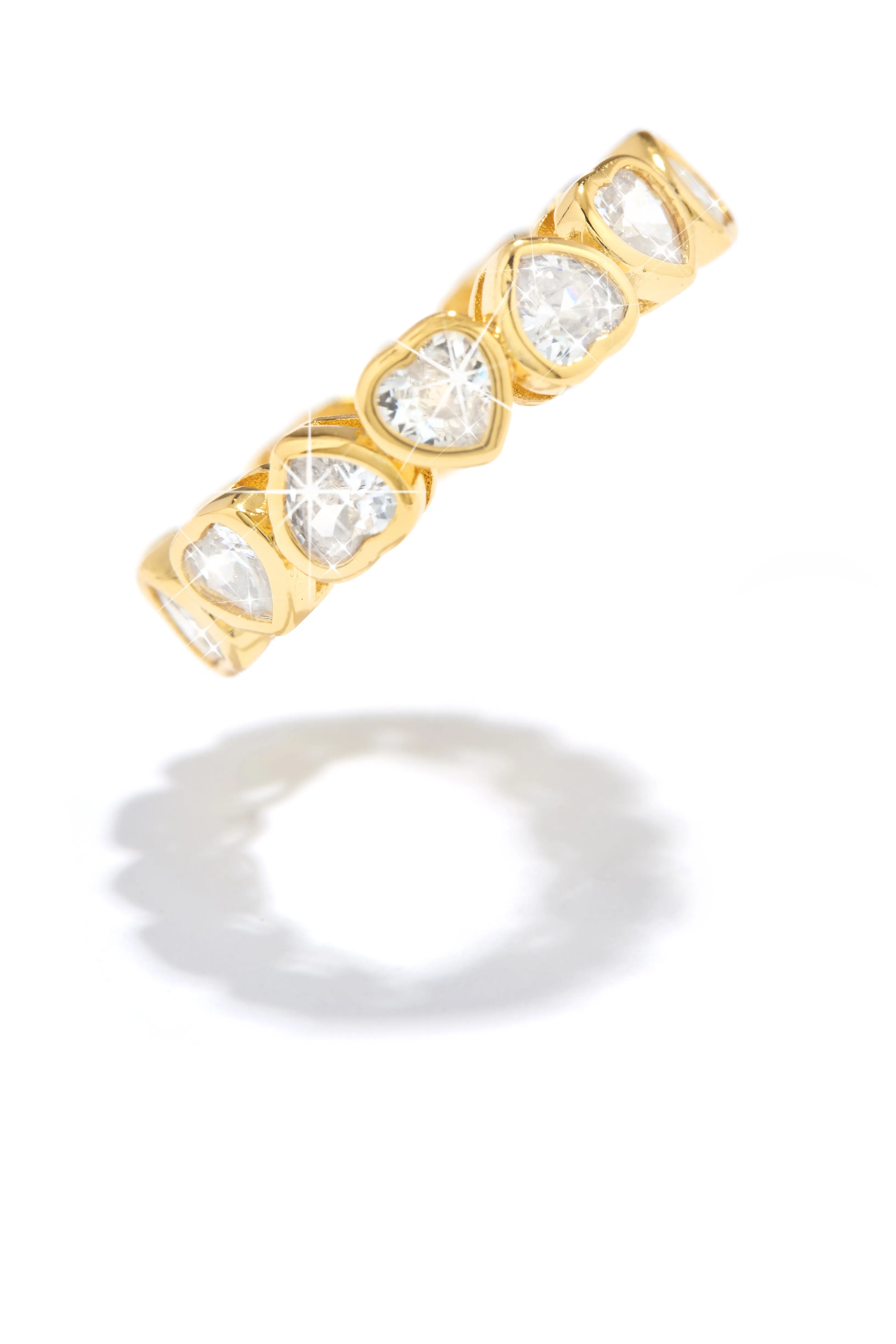 Sweet Love Heart Embellished Ring - Gold sold by Miss Lola