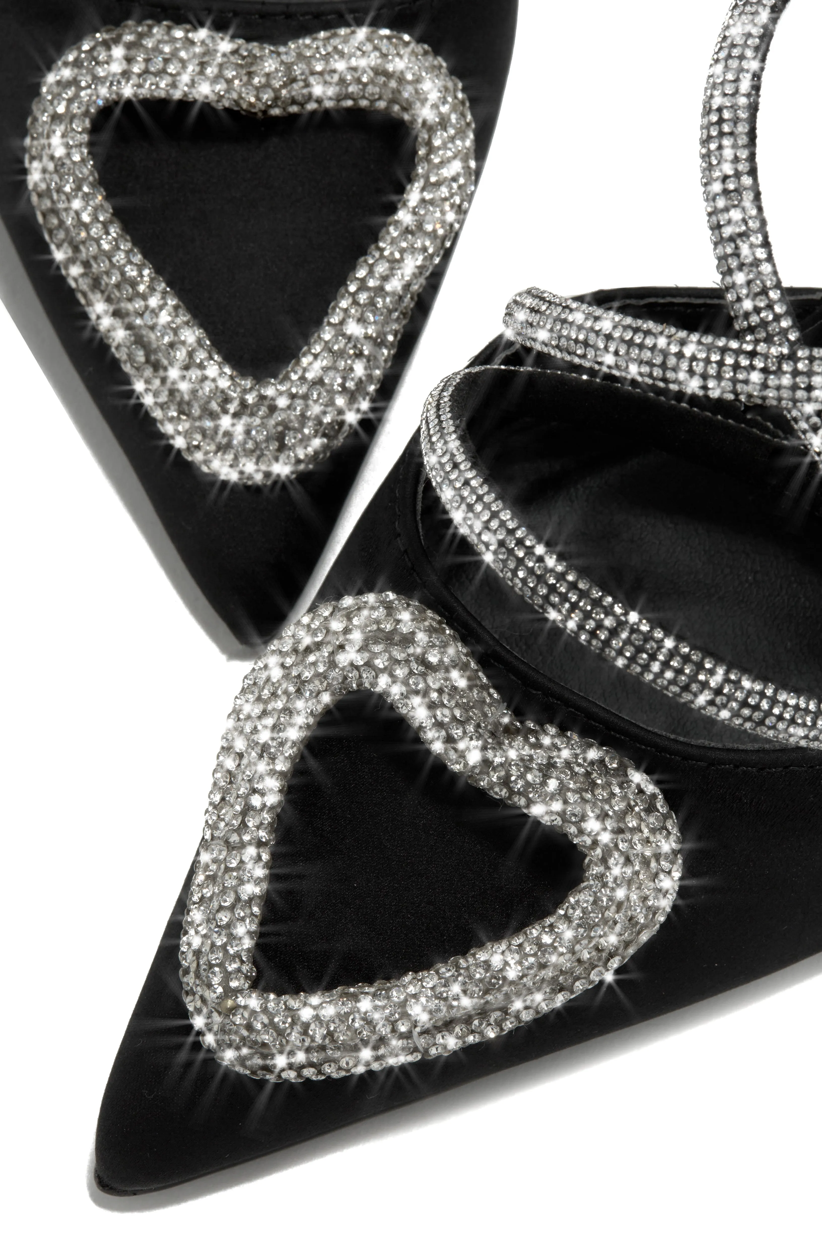 All For Love Heart Embellished High Heels - Black sold by Miss Lola product image thumbnail 4