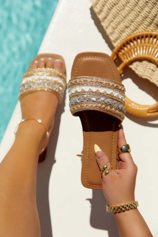Beach Day Slip On Sandals - Rose Gold sold by Miss Lola