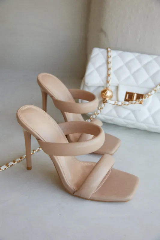 Stassie Single Sole High Heel Mules - Nude sold by Miss Lola