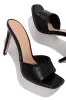 Gemini High Heel Mule Sandal - Black sold by Miss Lola