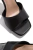 Gemini High Heel Mule Sandal - Black sold by Miss Lola