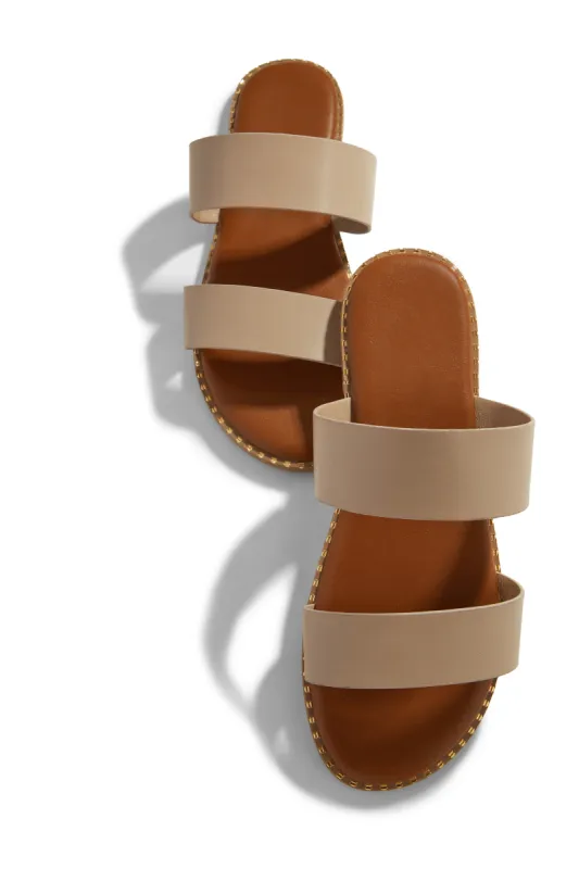 Milani Slip On Sandals - Nude sold by Miss Lola
