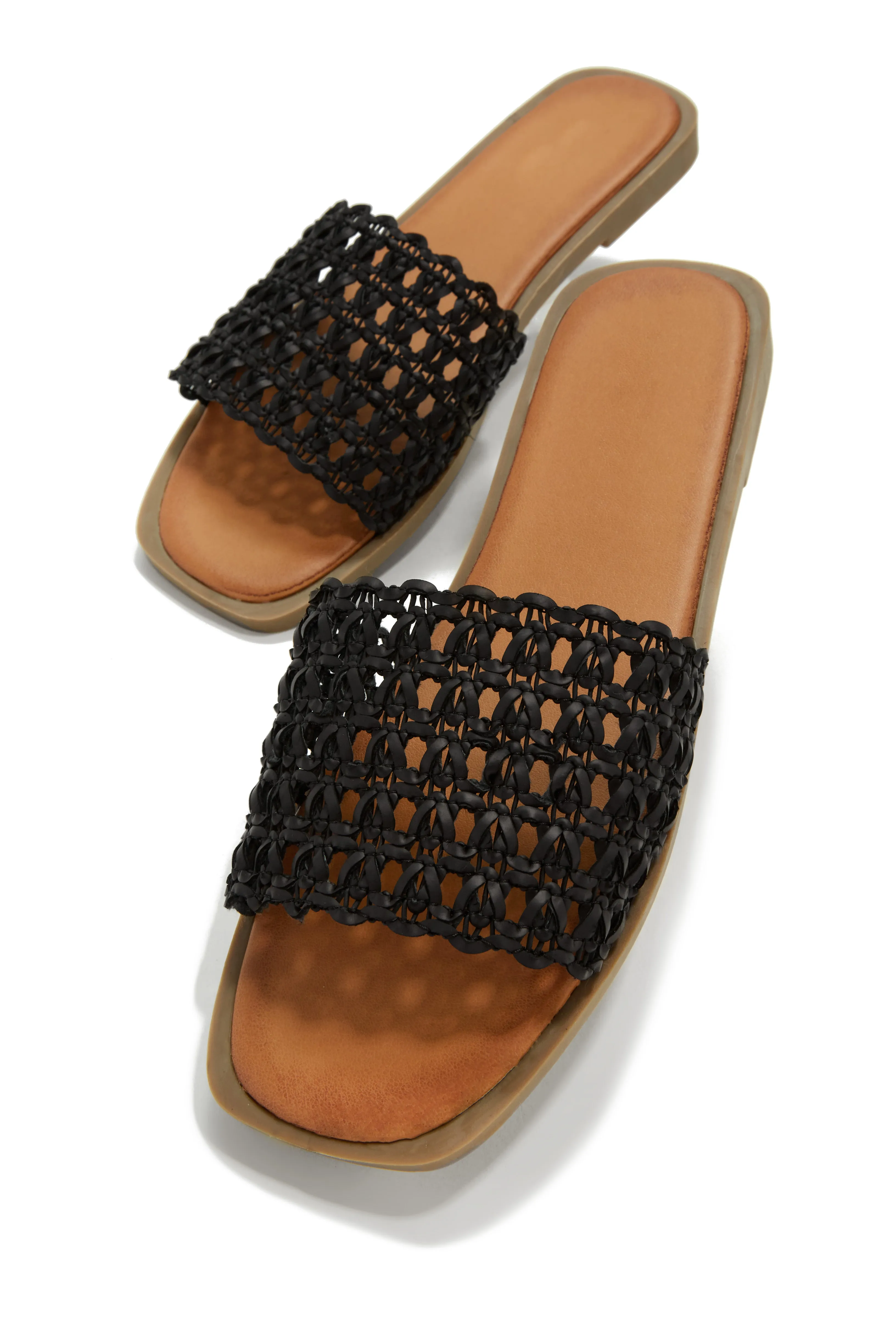 Getaway Oasis Woven Strap Flat Slip On Sandals - Black sold by Miss Lola product image thumbnail 3