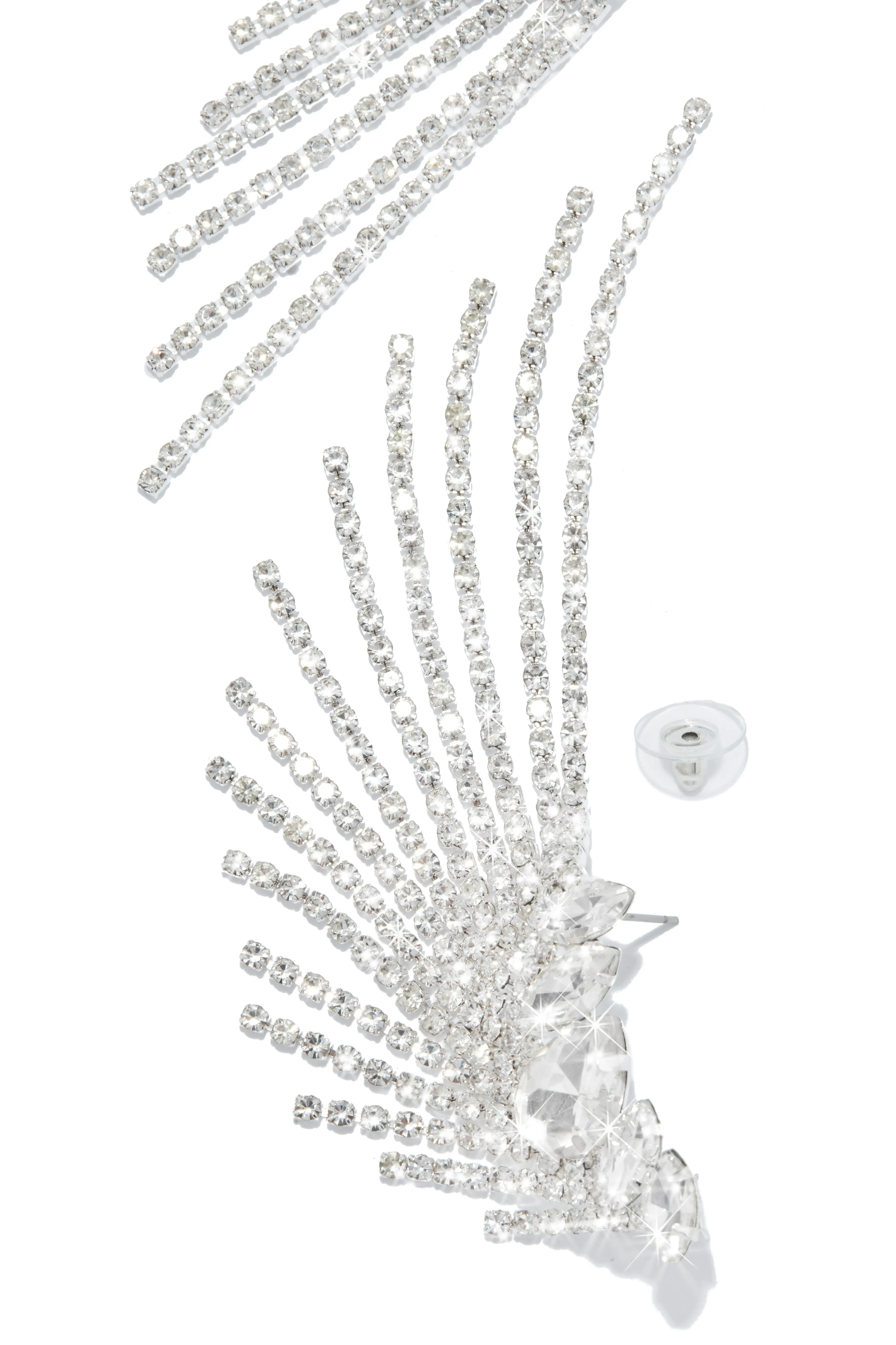 Cassia Embellished Statement Earring - Silver sold by Miss Lola product image thumbnail 5